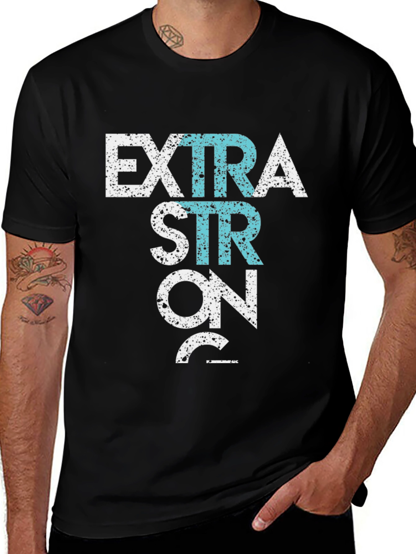 Extra Strong T-Shirt - Black Graphic Tee