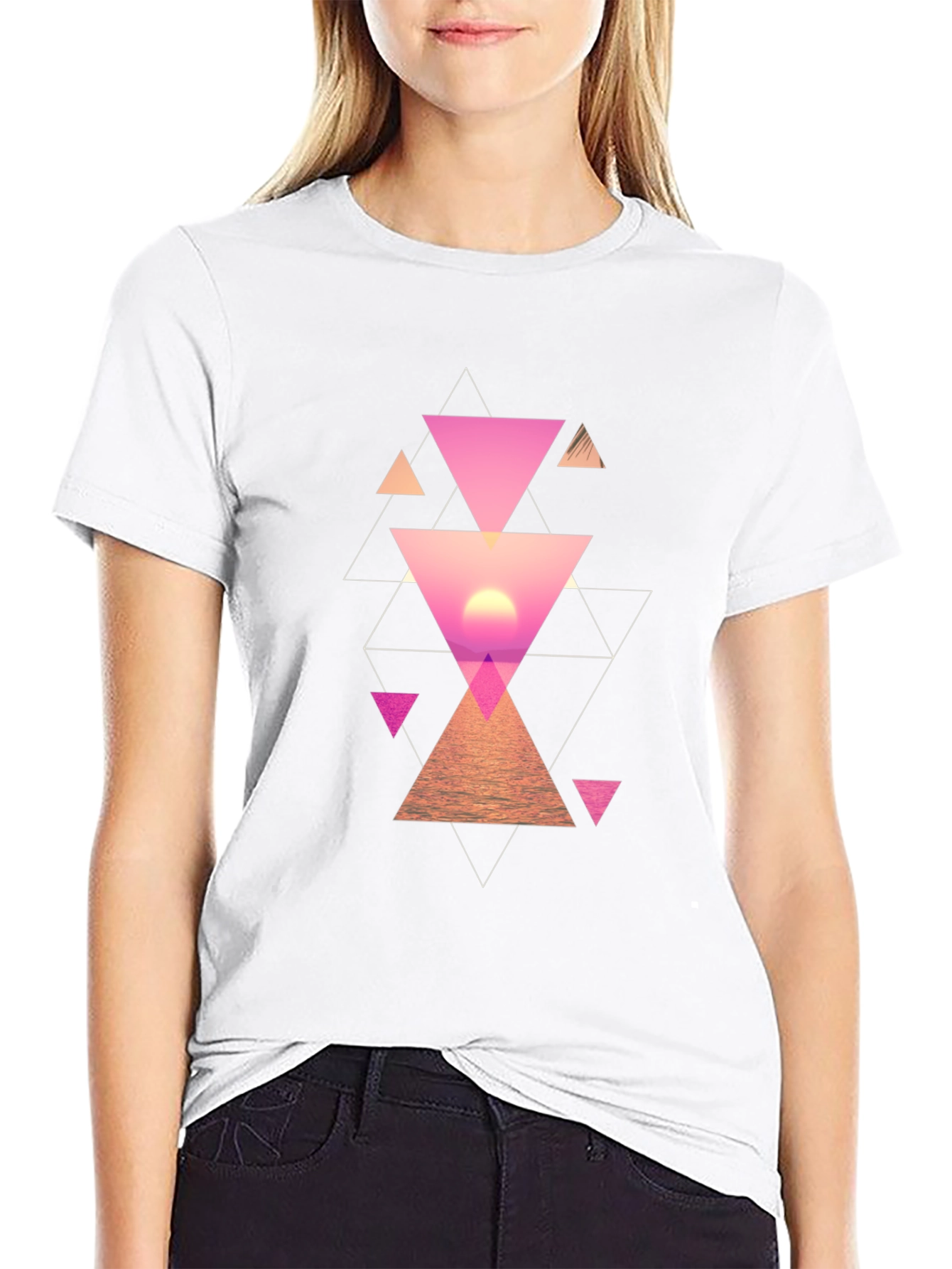 Geometric Sunset Mens Graphic Tee