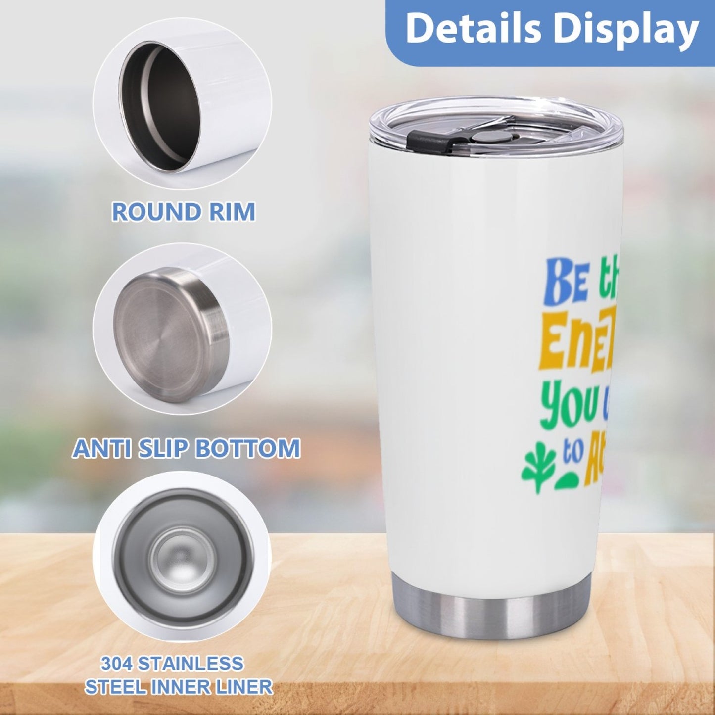 Gym-Friendly Insulated Tumbler - Stainless Steel Graphic Design Drink Cup