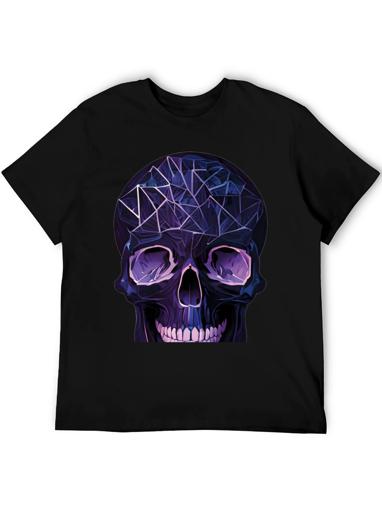 Geometric Skull Graphic T-Shirt - Edgy Fashion