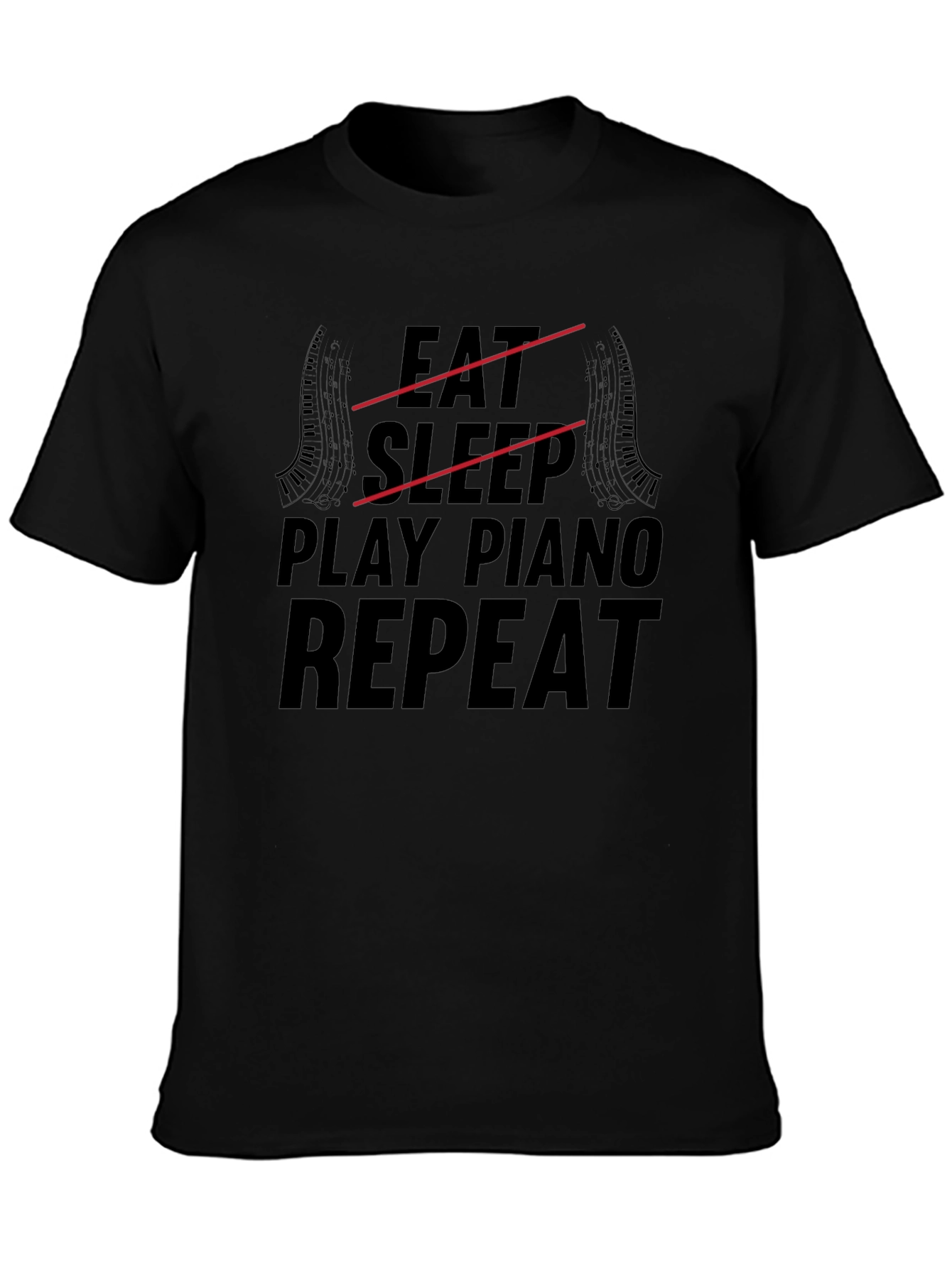 Eat Sleep Play Piano Repeat Graphic Tee
