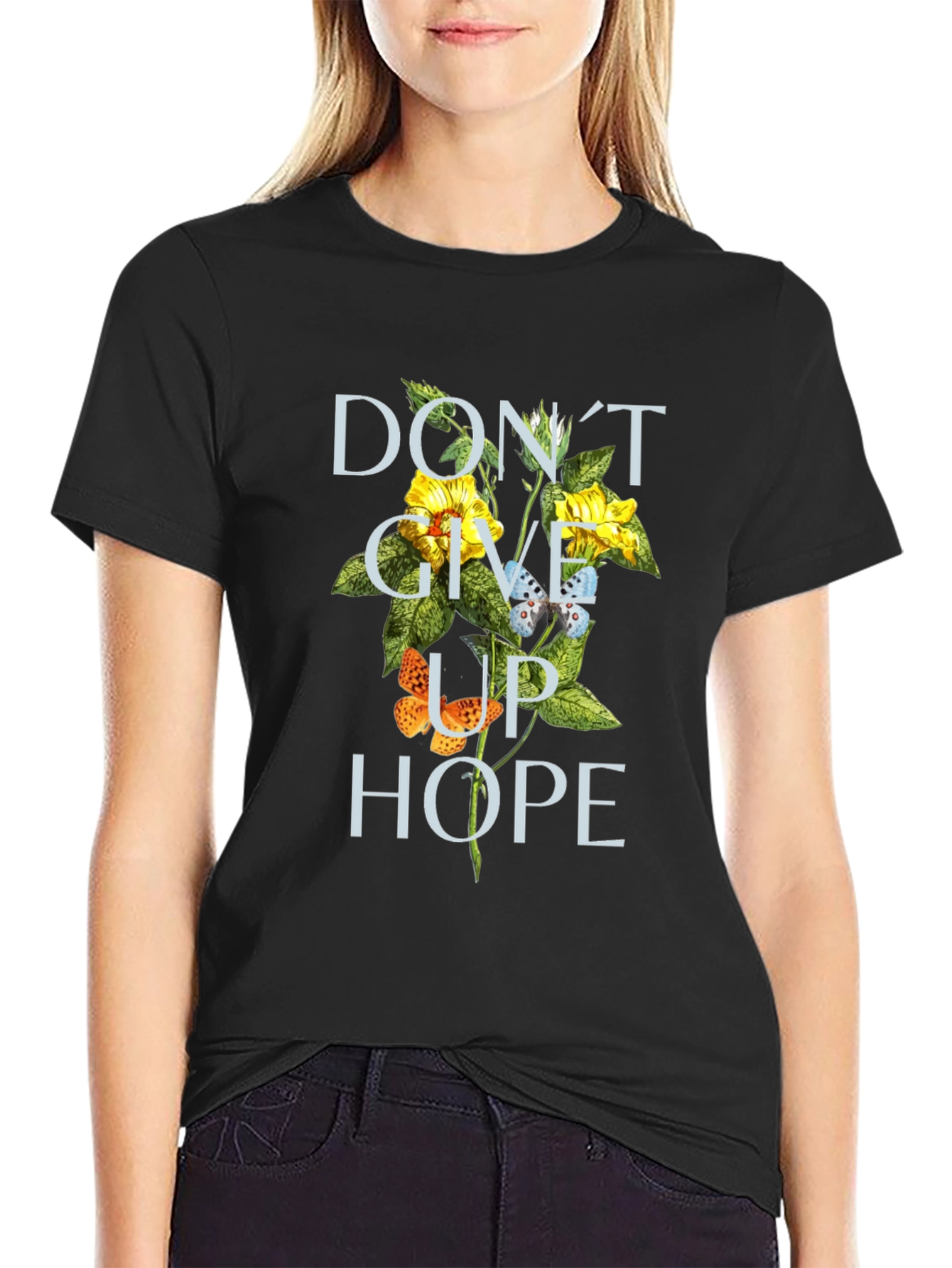 Dont Give Up Hope Floral T-Shirt