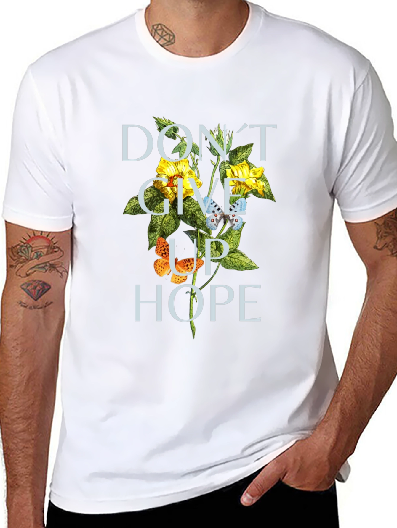 Dont Give Up Hope Floral T-Shirt
