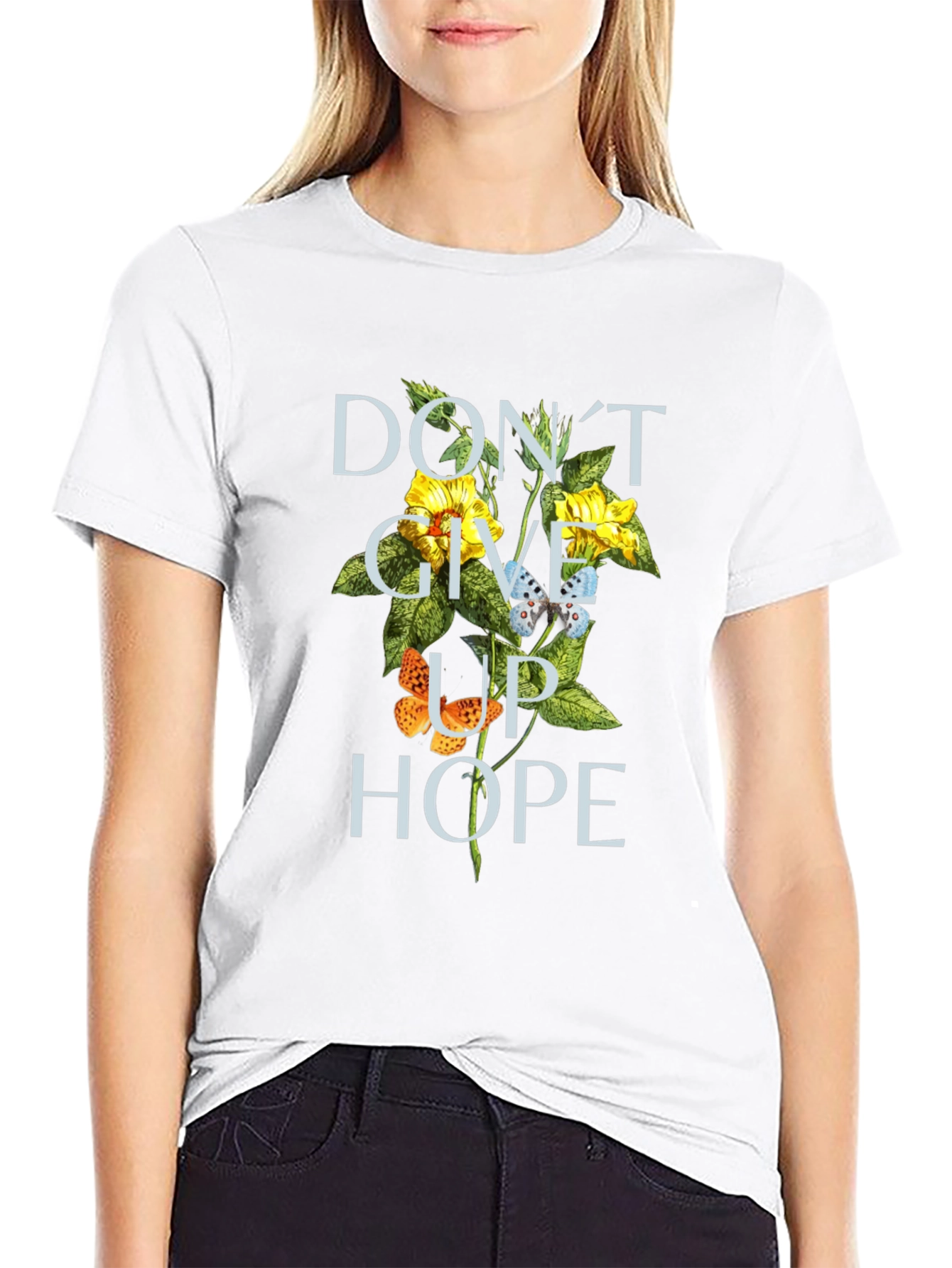Dont Give Up Hope Floral T-Shirt