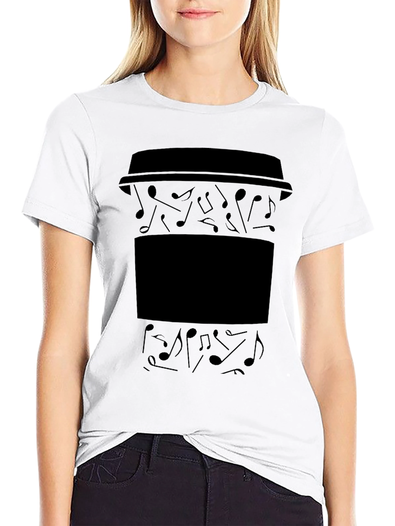 Musical Coffee Graphic Tee - Black