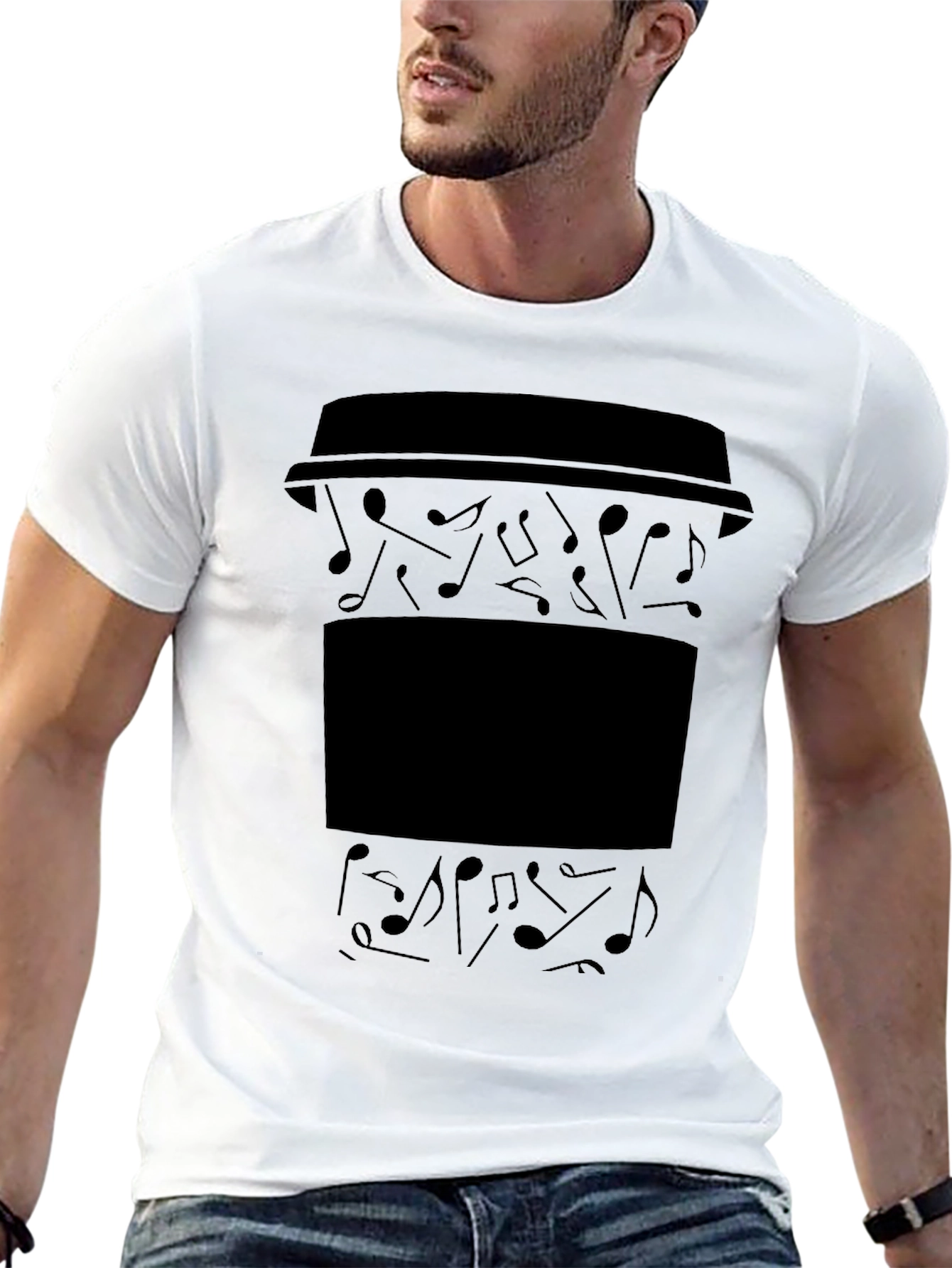 Musical Coffee Graphic Tee - Black