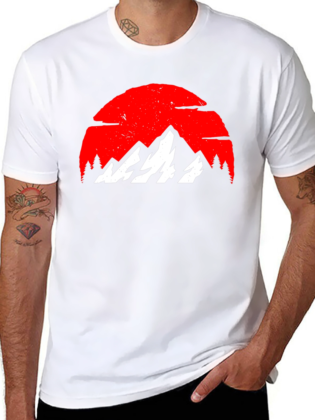 Mountain Sunset Graphic Tee - Black