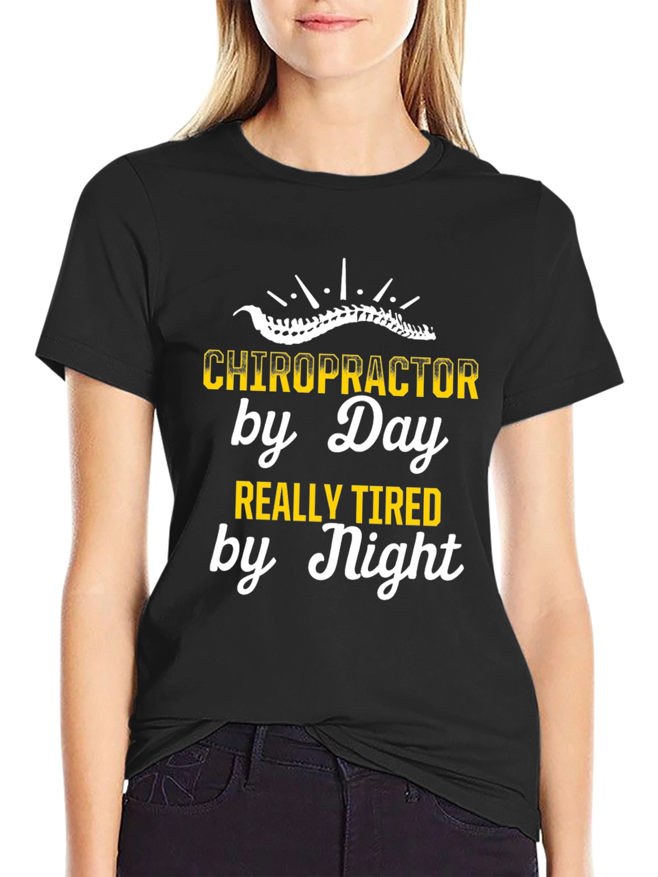 Chiropractor by Day T-Shirt - Funny Spine Design