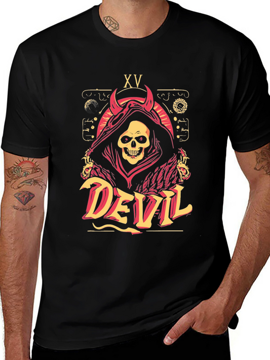 Devil Tarot Card Graphic T-Shirt - Dark Humor Tee