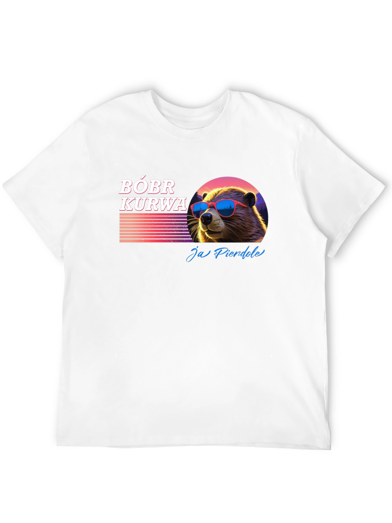 BÓBR KURWA Beaver T-Shirt Cool Sunglasses Graphic Tee