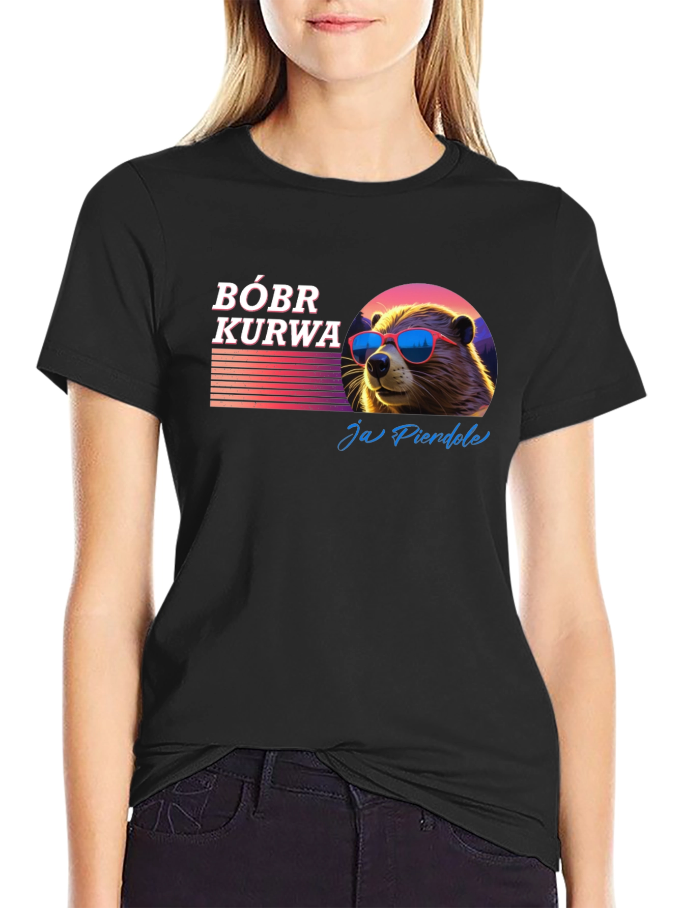 BÓBR KURWA Beaver T-Shirt Cool Sunglasses Graphic Tee
