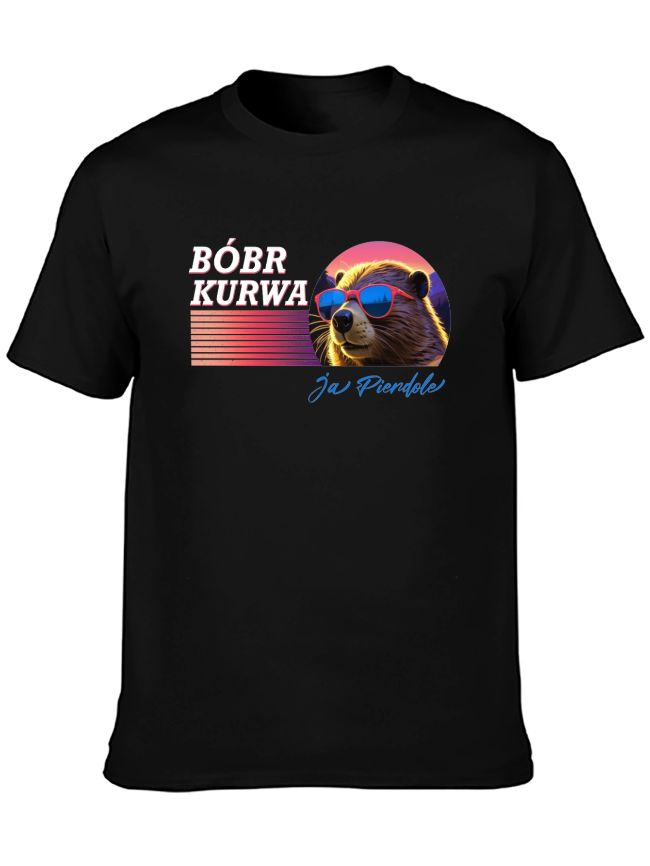 BÓBR KURWA Beaver T-Shirt Cool Sunglasses Graphic Tee