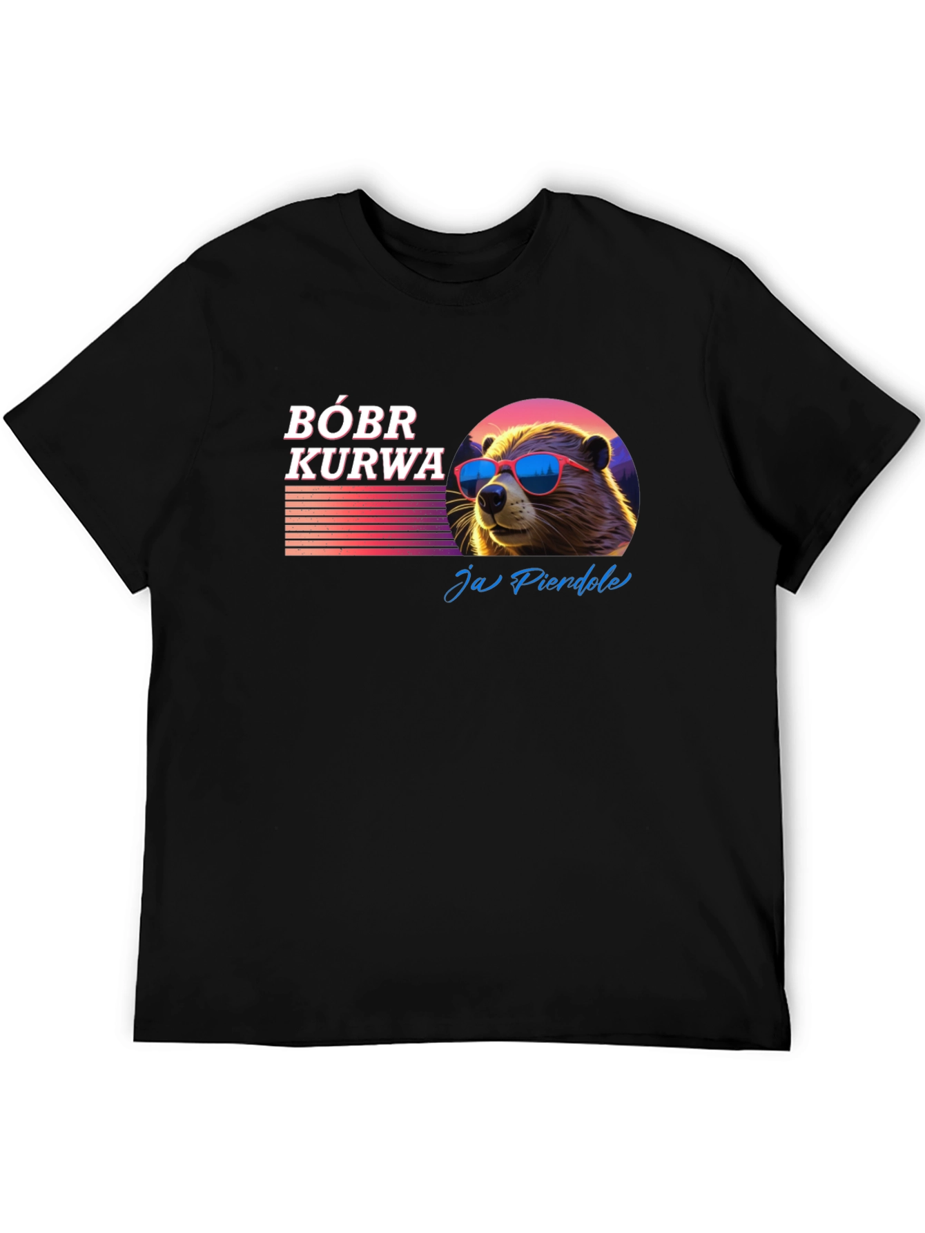 BÓBR KURWA Beaver T-Shirt Cool Sunglasses Graphic Tee