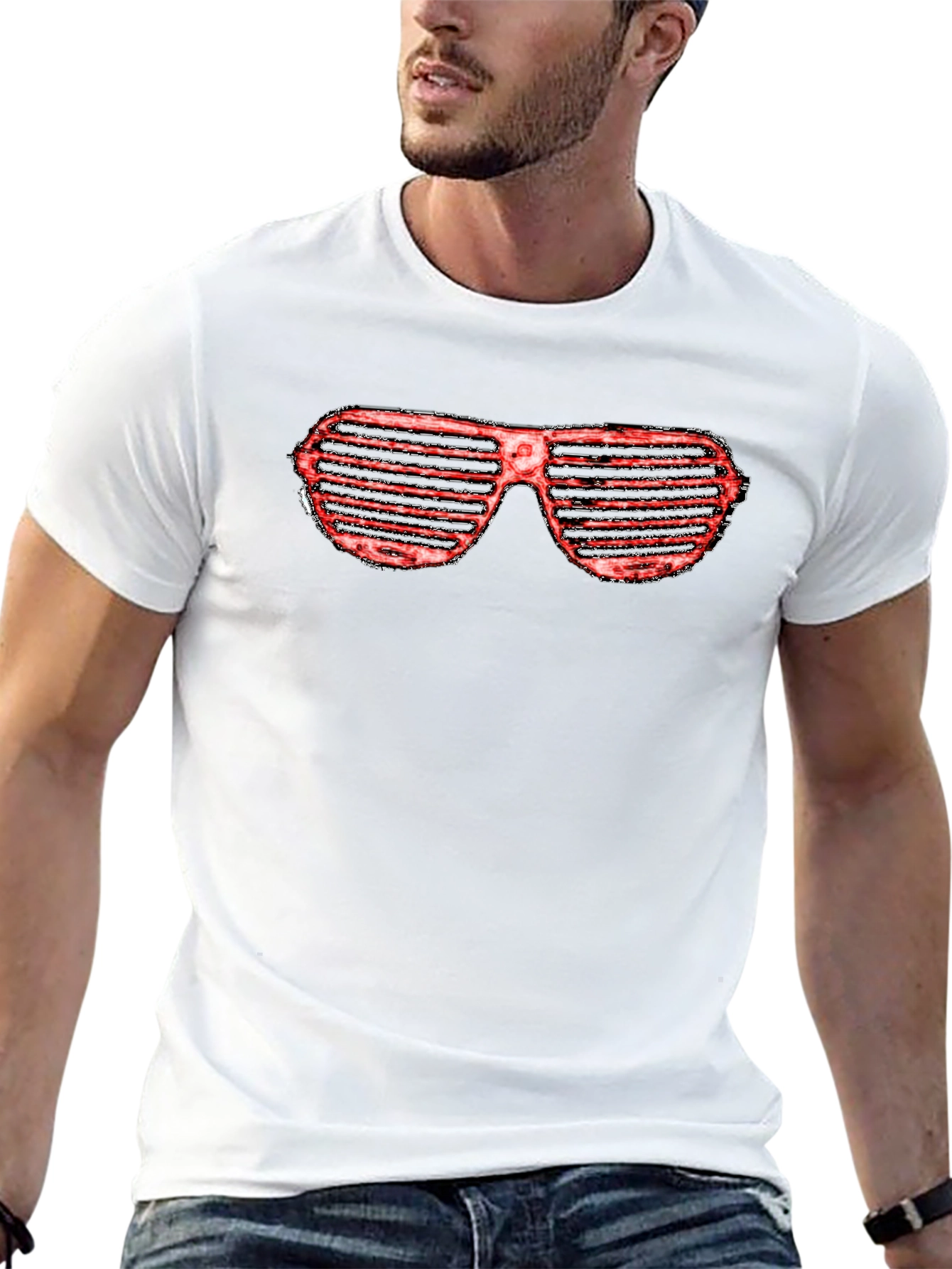 Retro Shutter Shades Graphic Tee - Cool Party Shirt