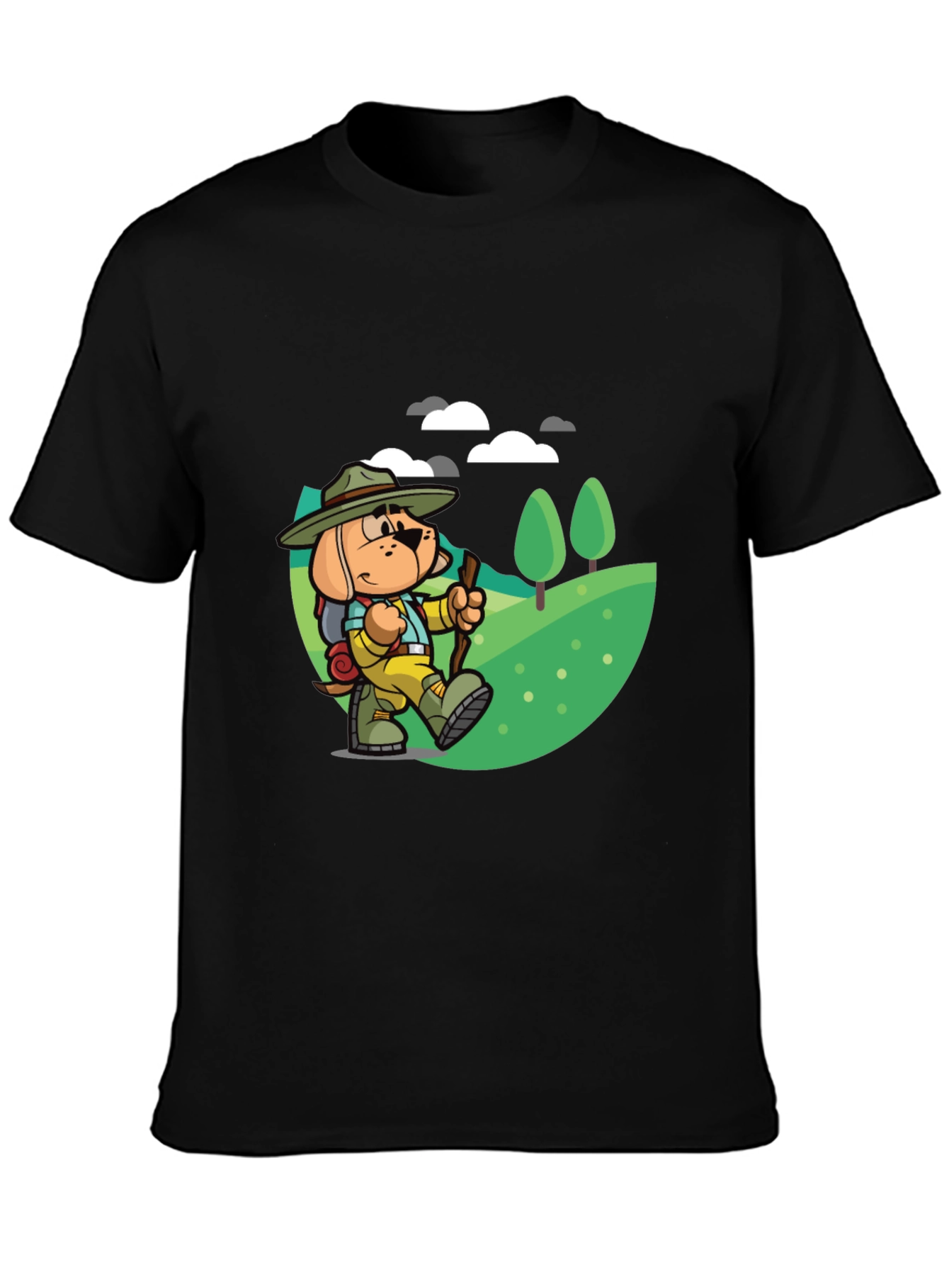 Cartoon Dog Hiking T-Shirt