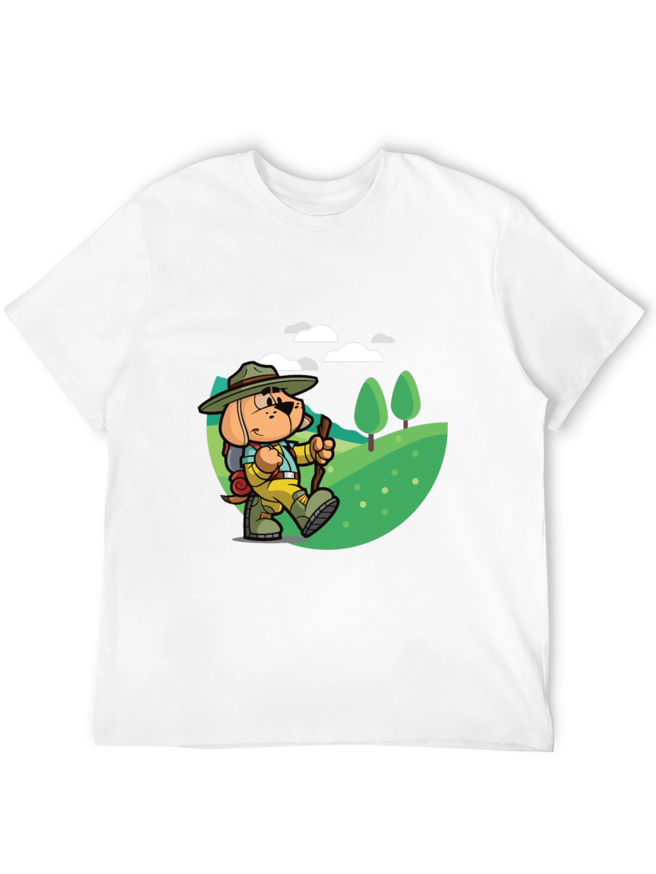 Cartoon Dog Hiking T-Shirt