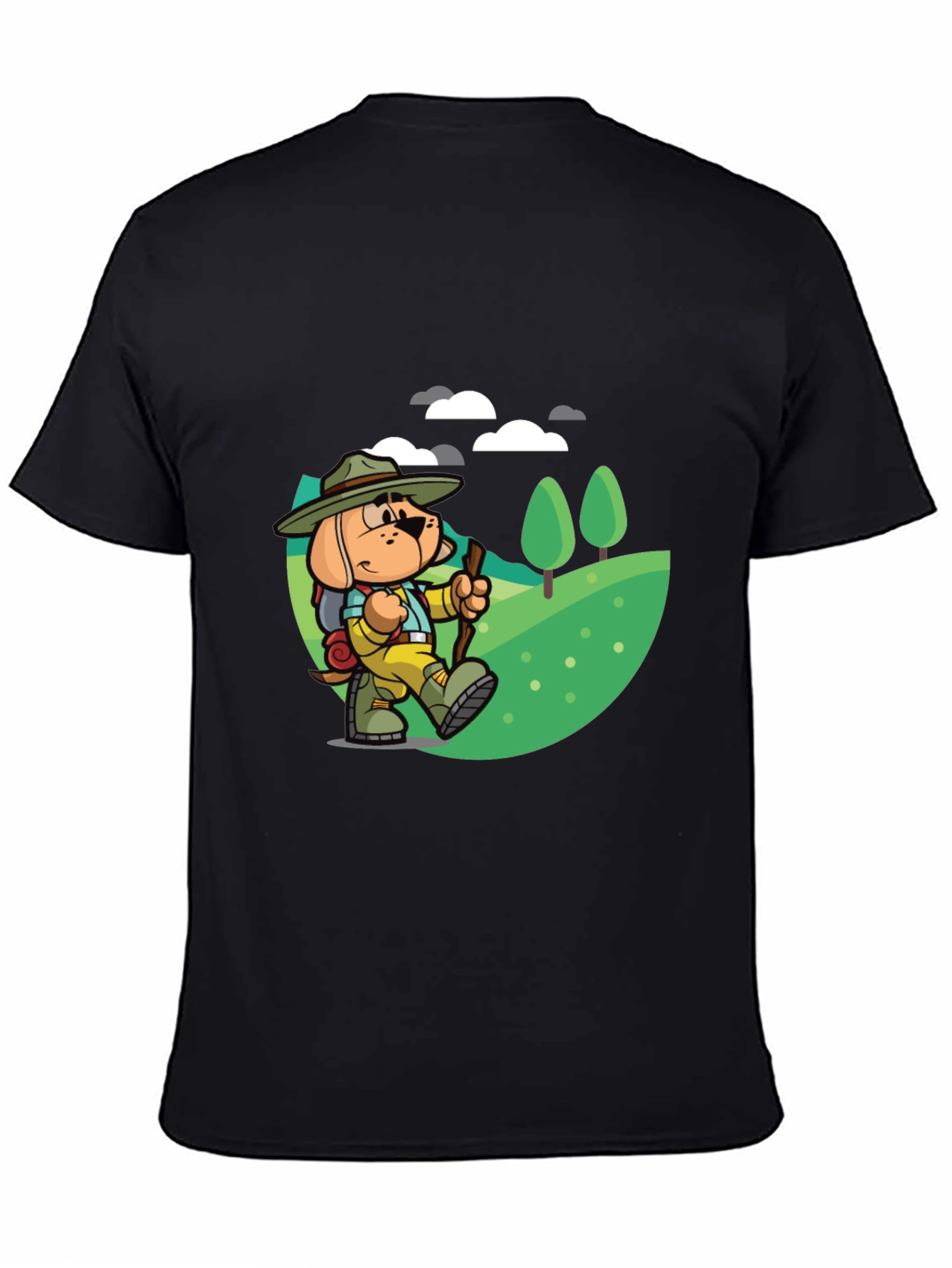 Cartoon Dog Hiking T-Shirt