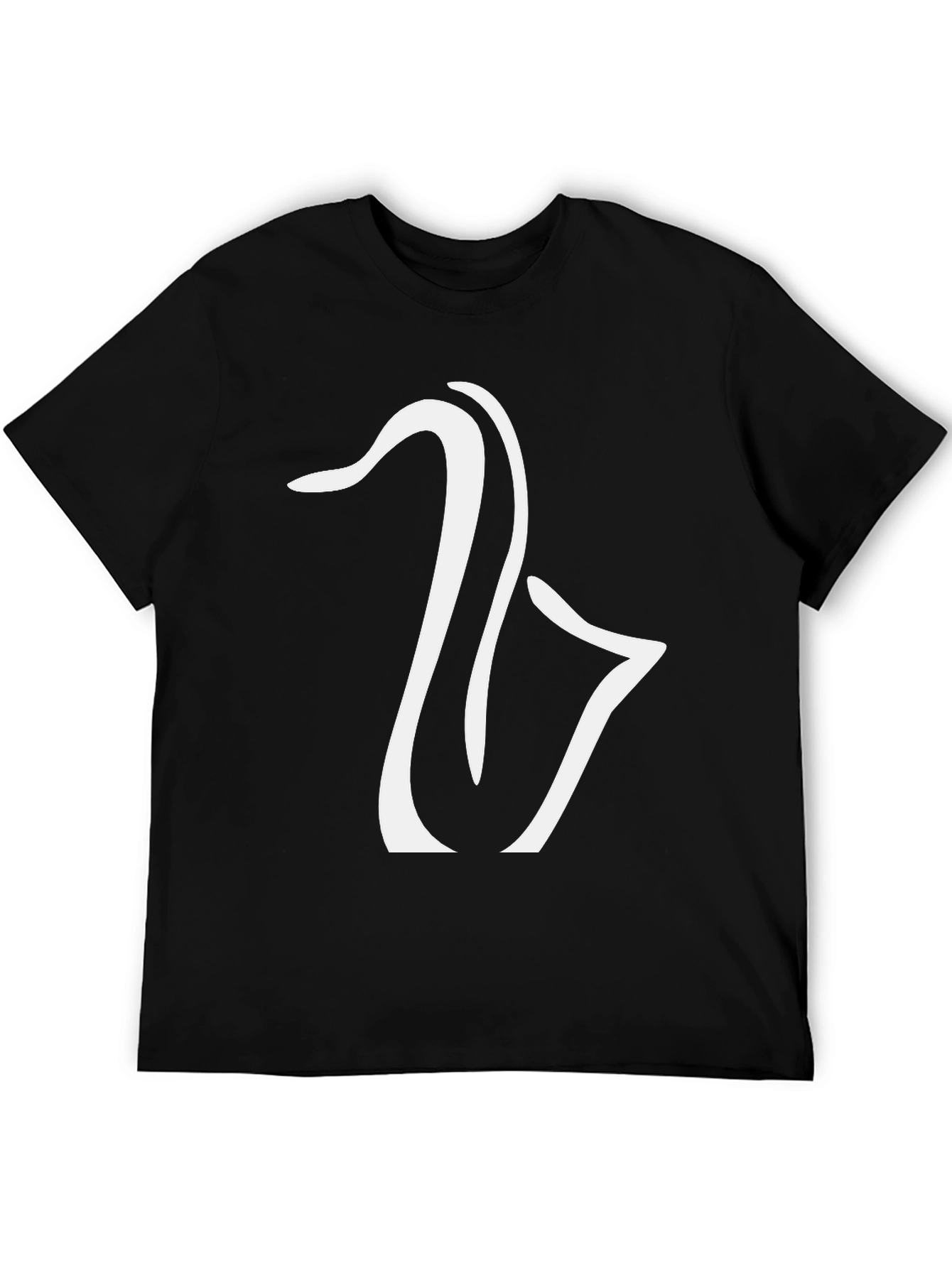 Saxophone Graphic Tee - Black Cotton Casual Shirt