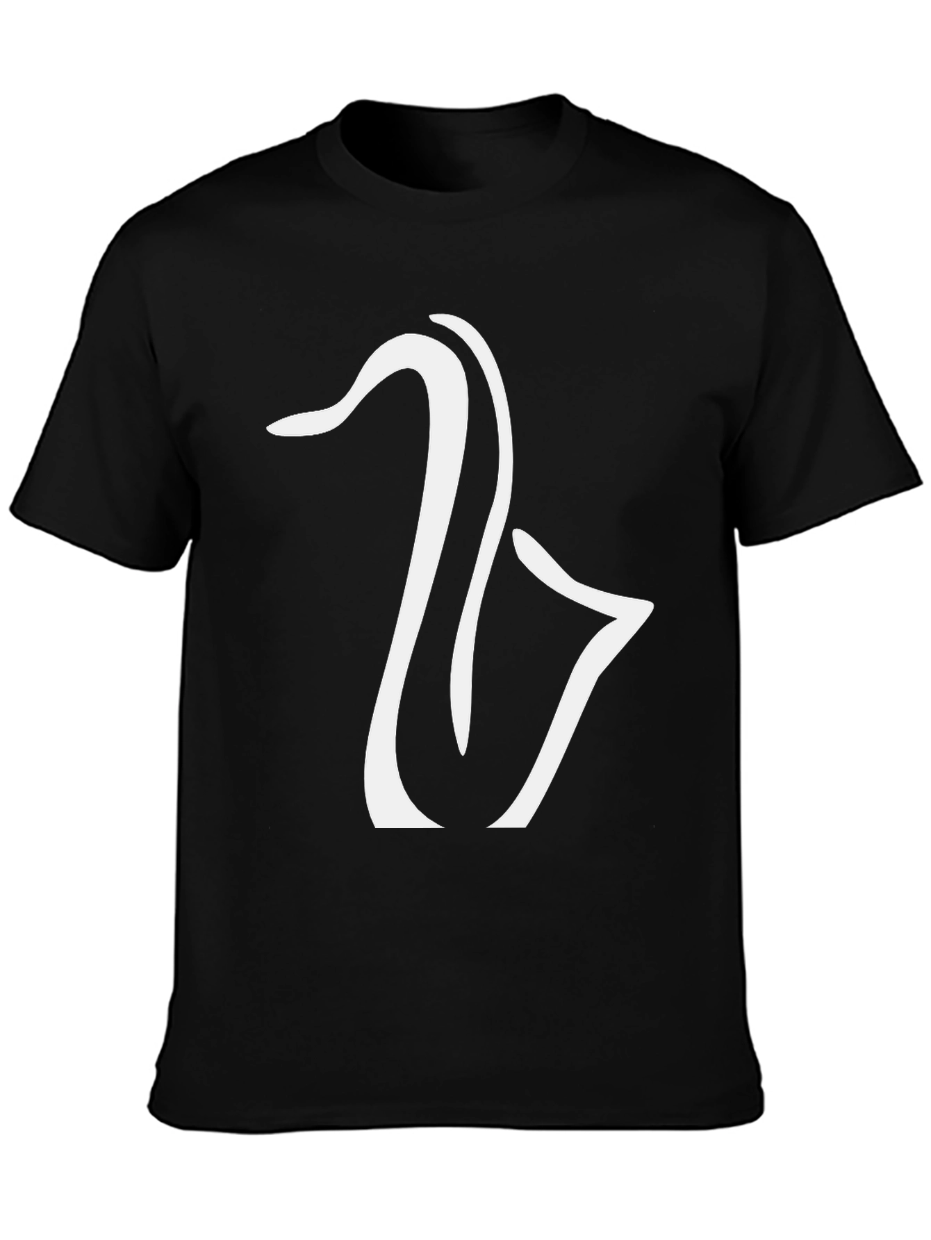 Saxophone Graphic Tee - Black Cotton Casual Shirt