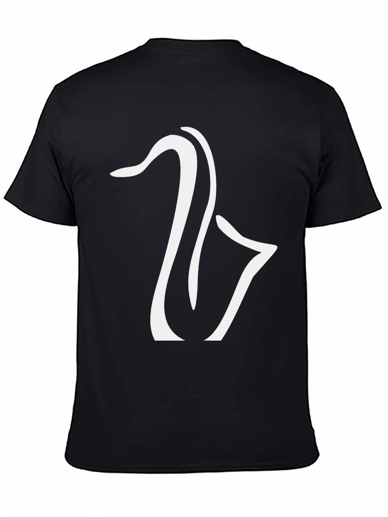 Saxophone Graphic Tee - Black Cotton Casual Shirt