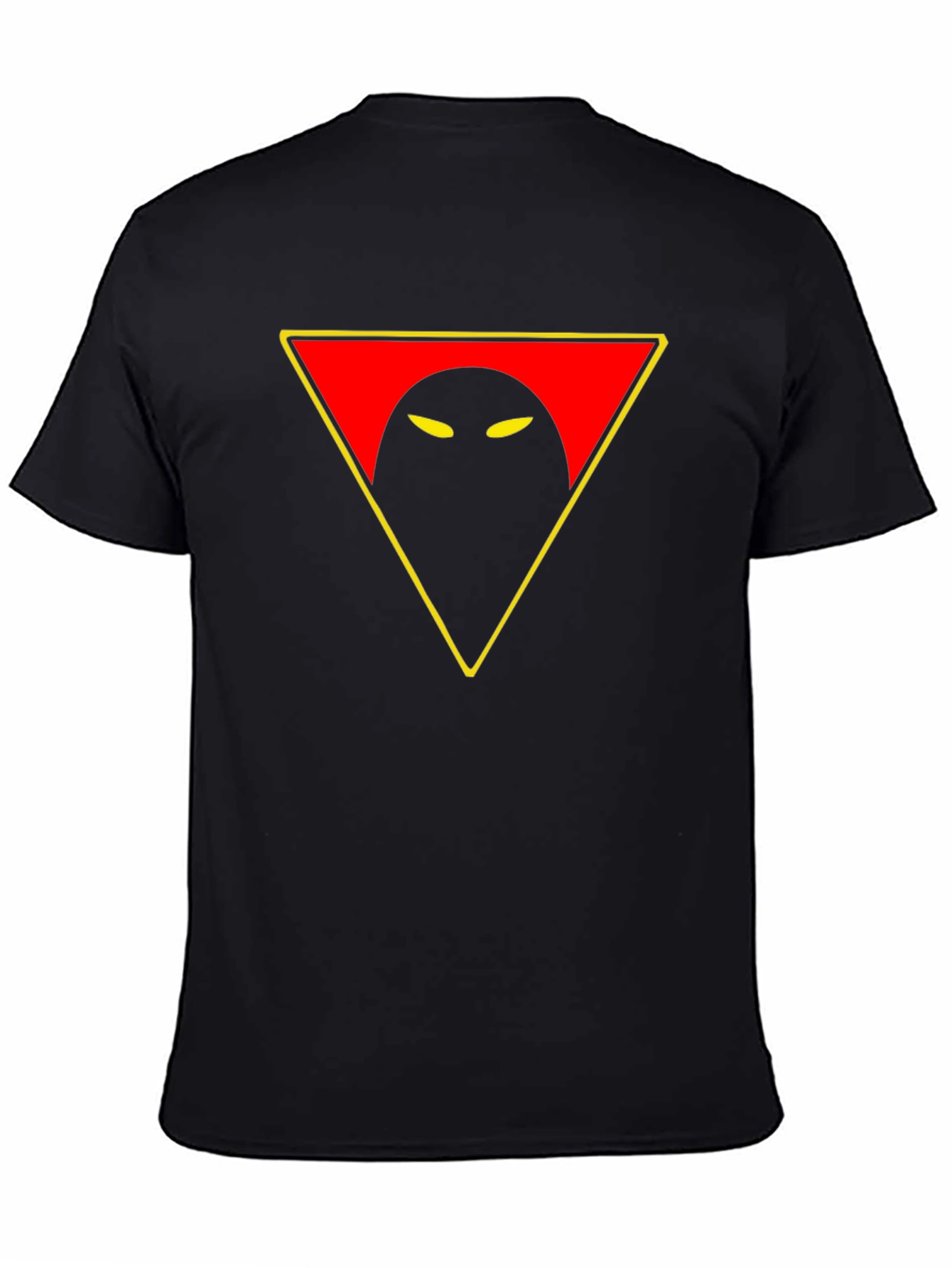 Mysterious Eye Triangle Graphic Tee - Black Cotton Shirt