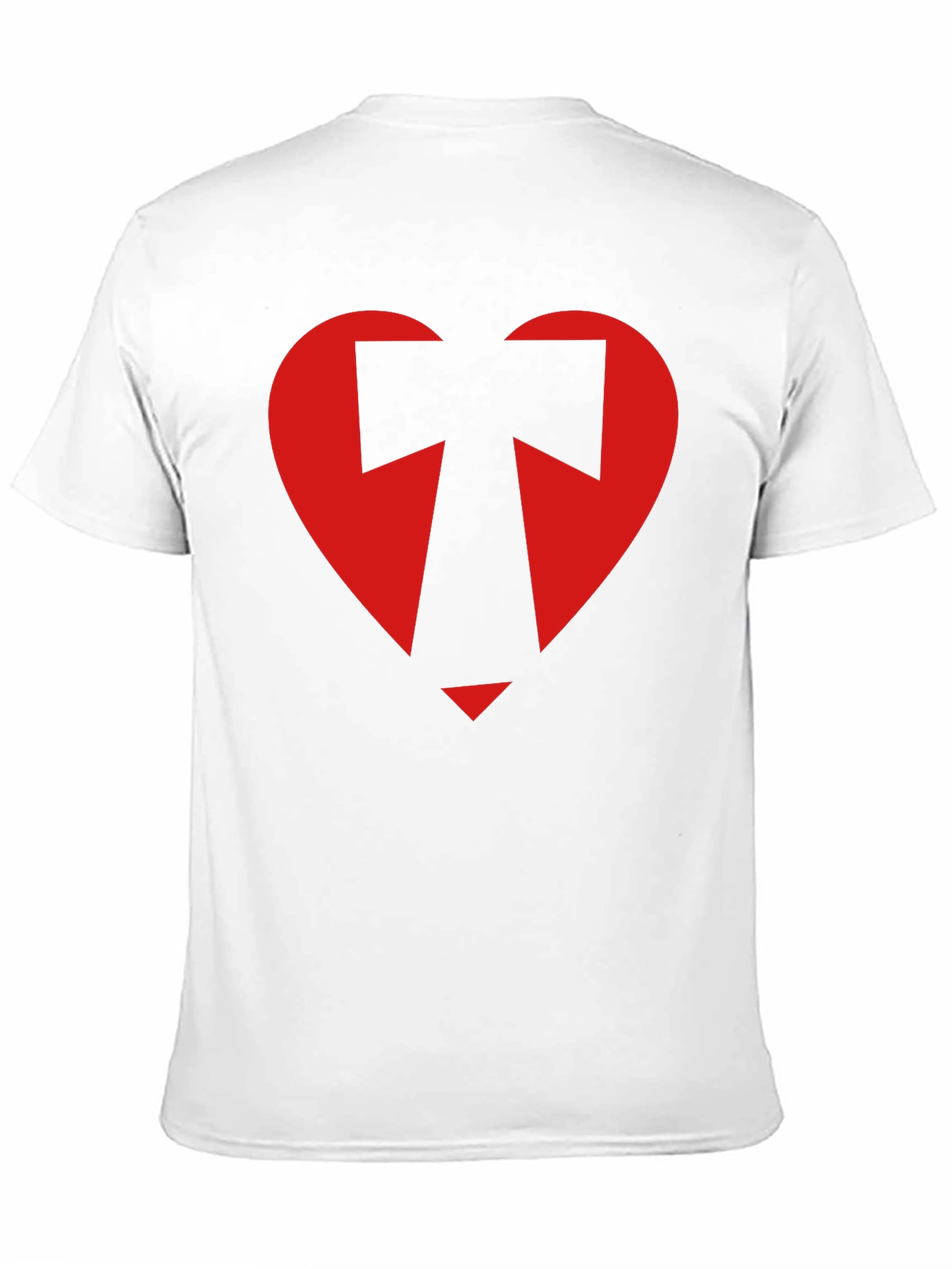 Geometric Heart Graphic Tee - Black