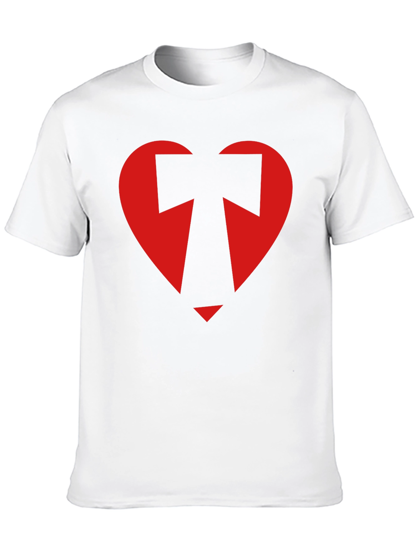 Geometric Heart Graphic Tee - Black
