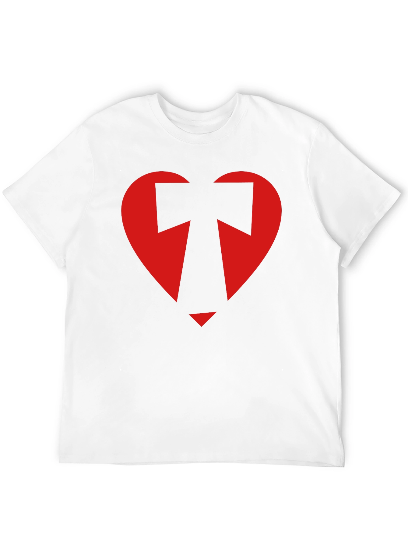 Geometric Heart Graphic Tee - Black