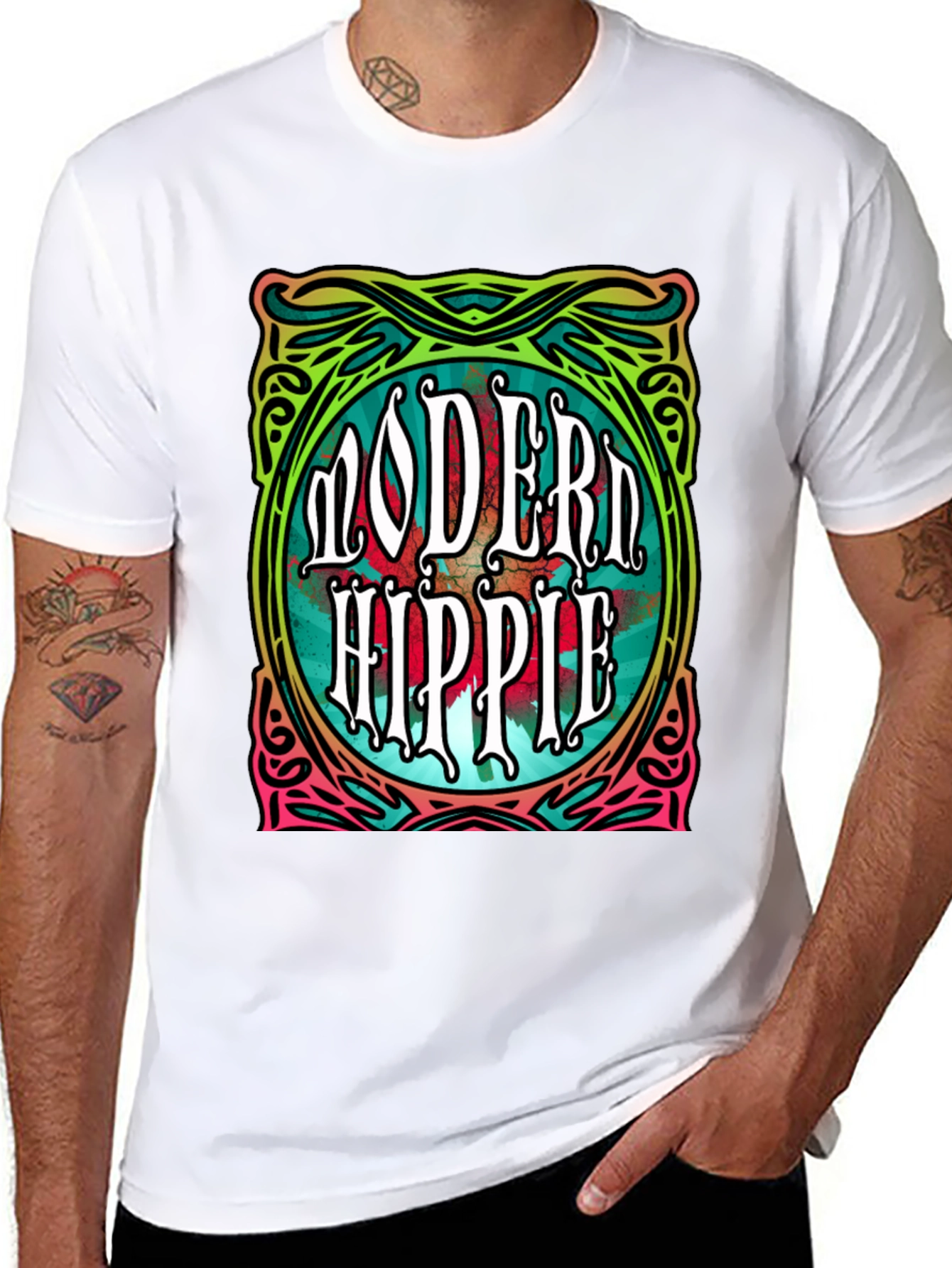 Modern Hippie Graphic Tee - Retro Style T-Shirt