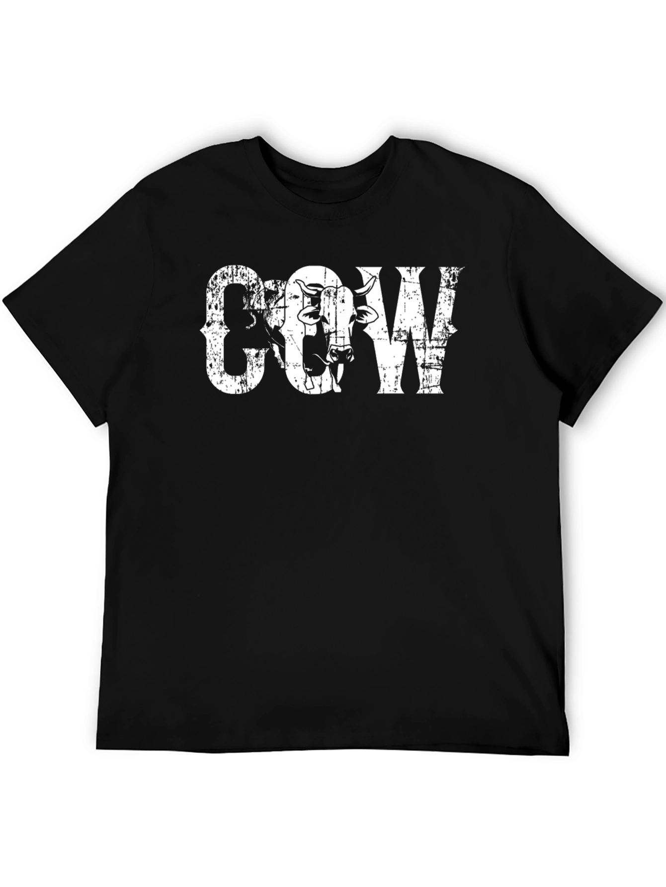 Distressed Cow Graphic Tee