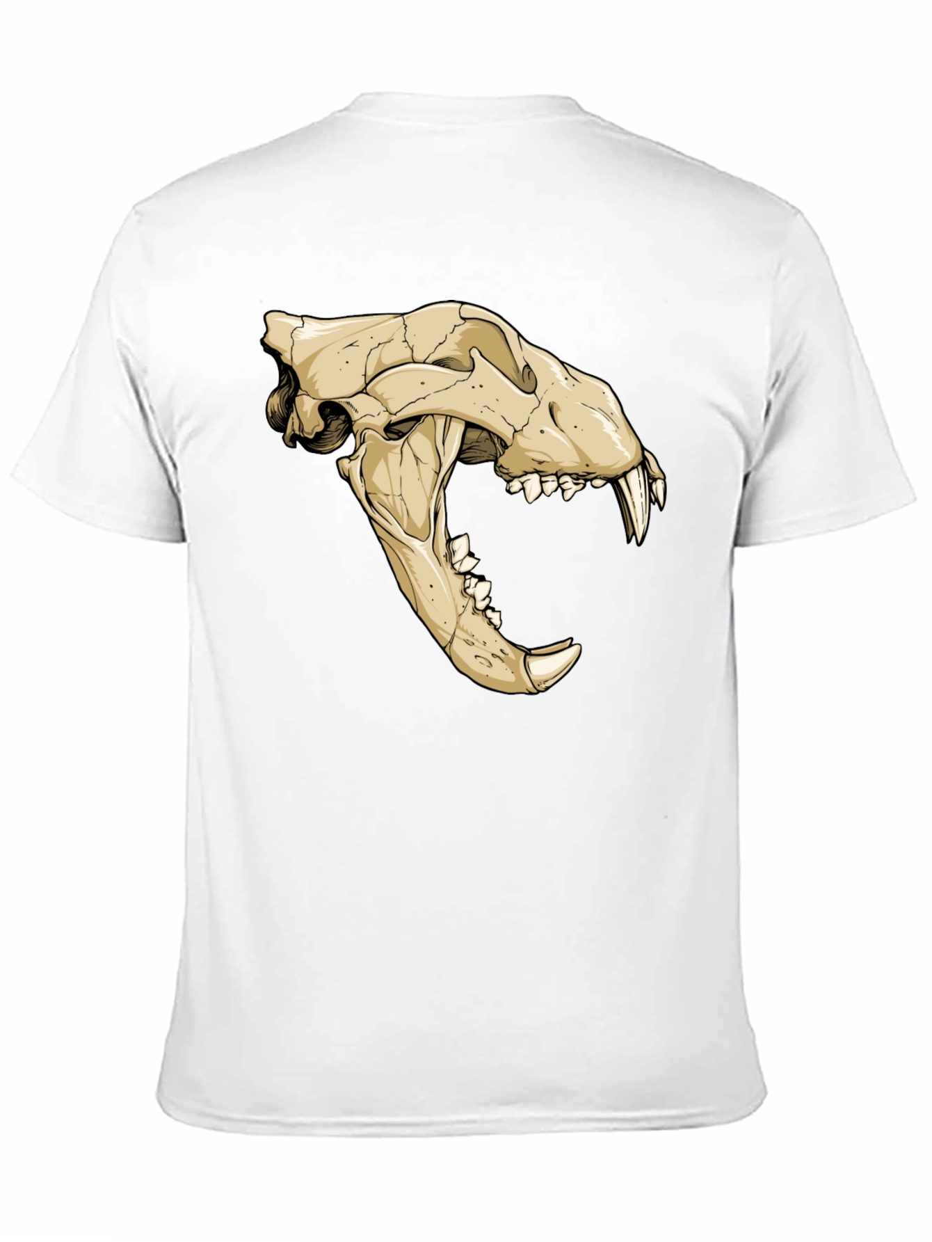 Tiger Skull Graphic Print Black T-Shirt