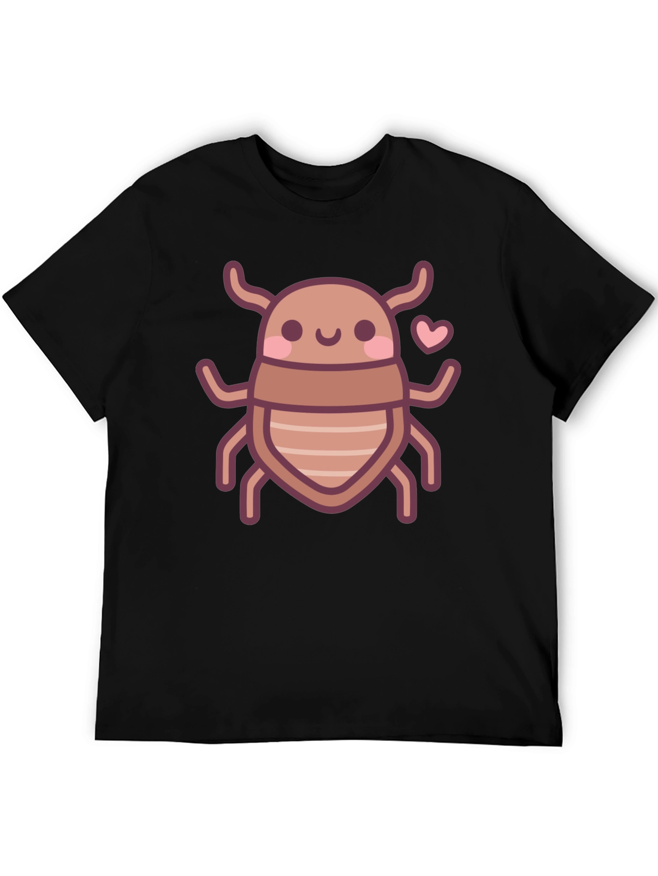 Cute Bug Graphic Tee - Black Cotton T-Shirt