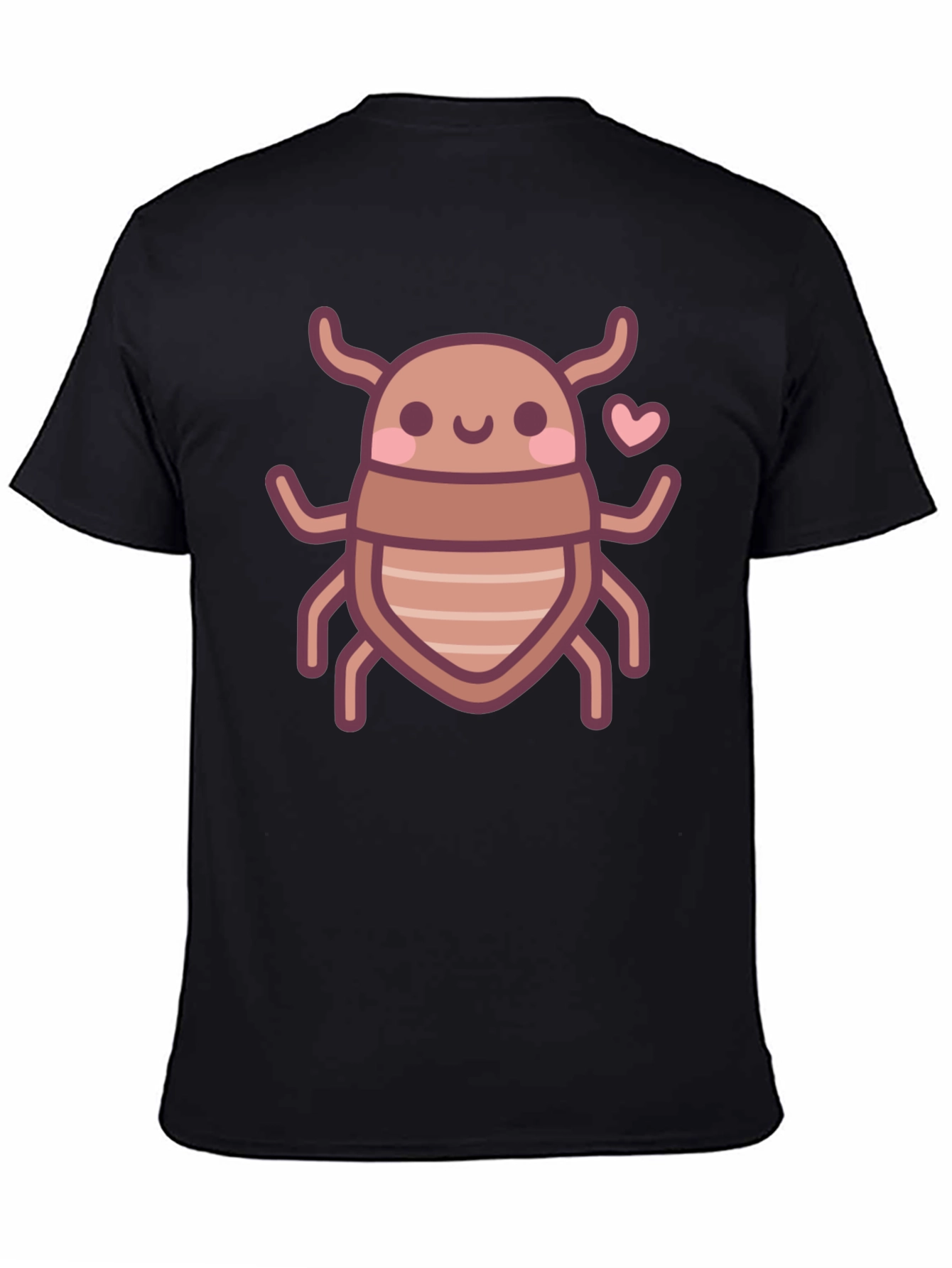 Cute Bug Graphic Tee - Black Cotton T-Shirt