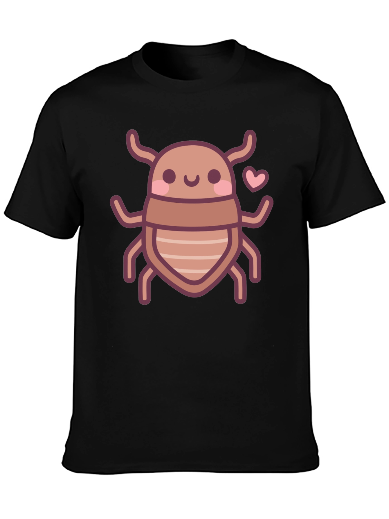 Cute Bug Graphic Tee - Black Cotton T-Shirt