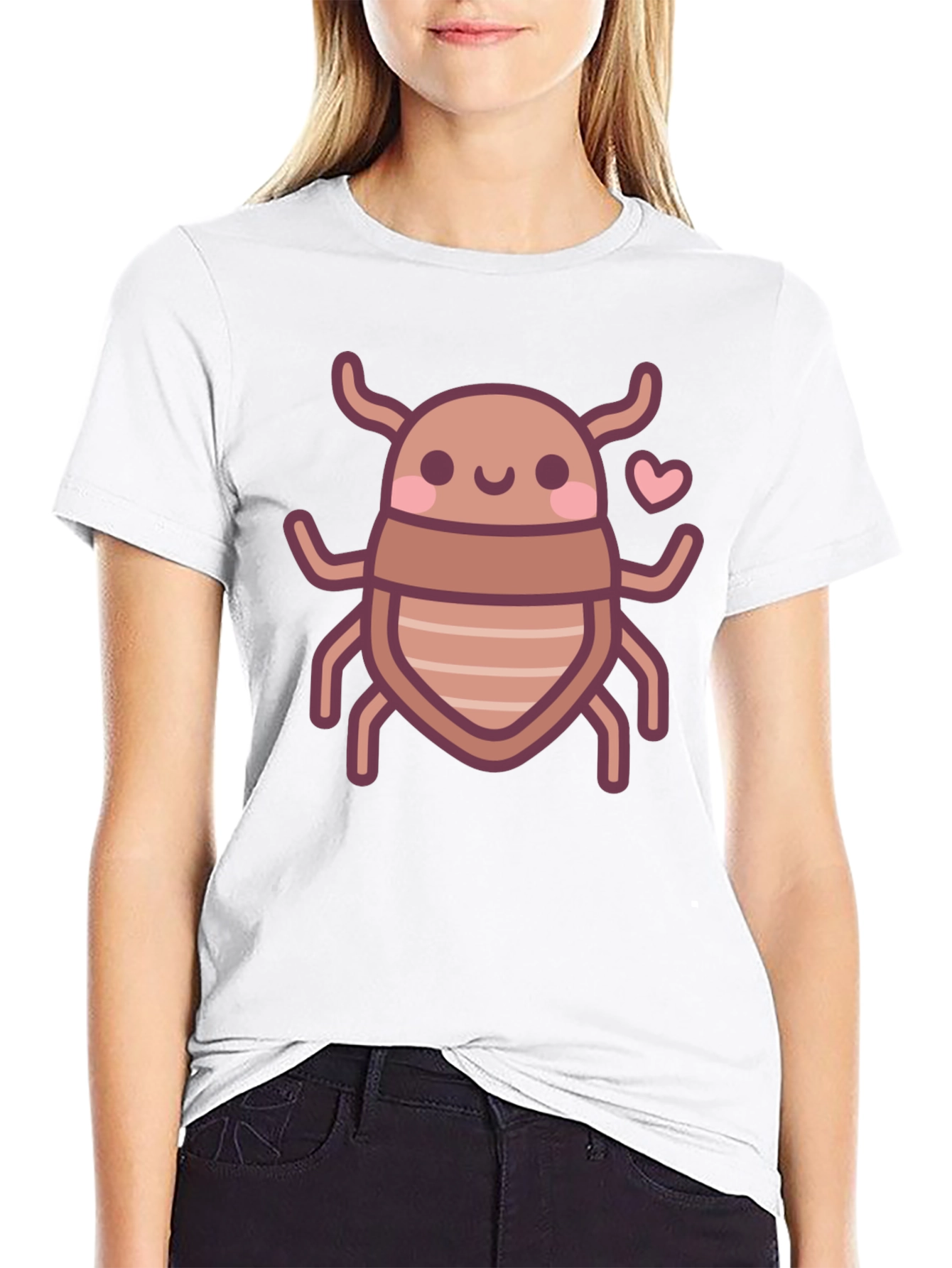 Cute Bug Graphic Tee - Black Cotton T-Shirt