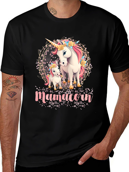 Mamacorn Graphic Tee - Unicorn Mother & Baby