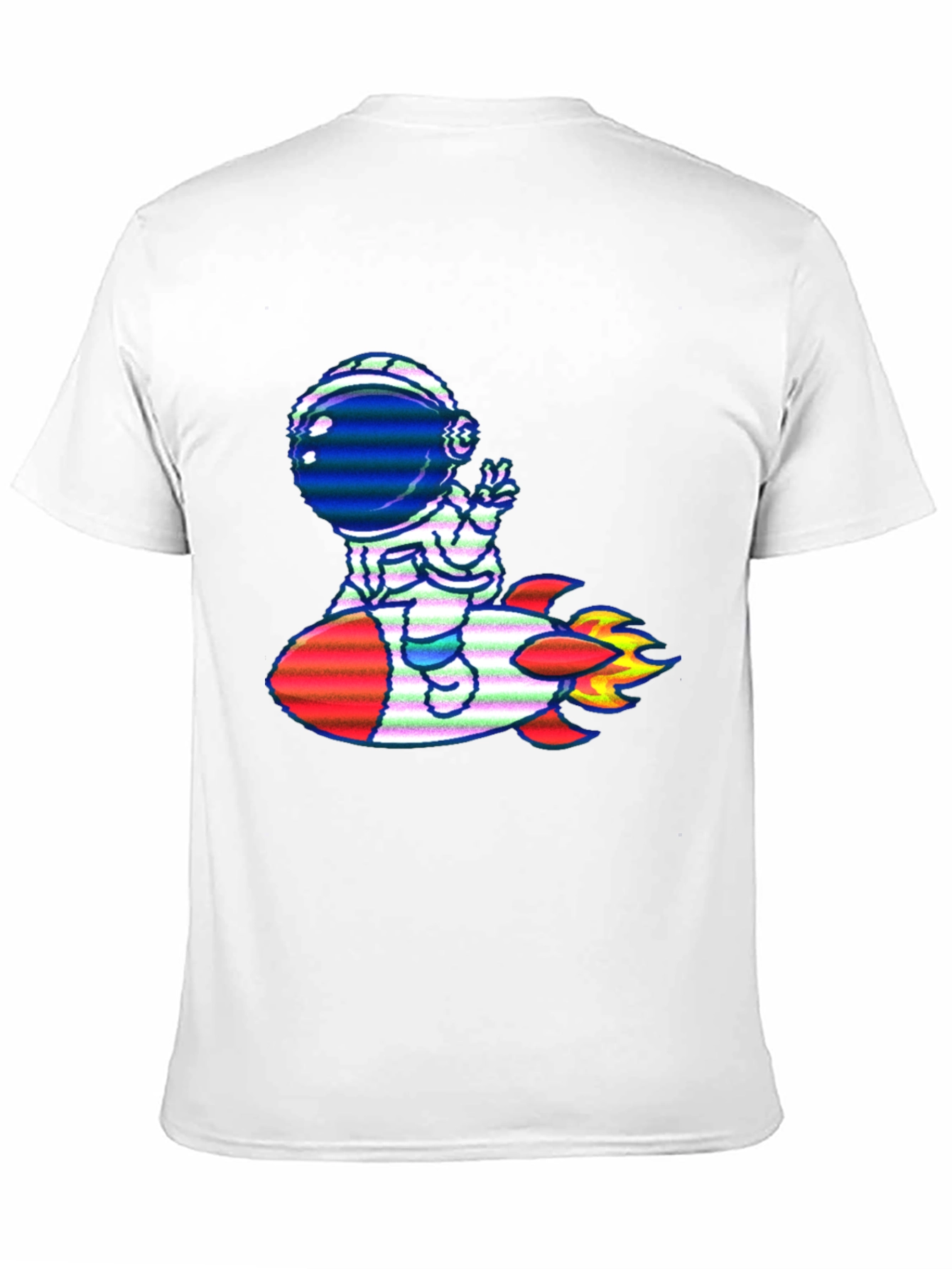 Astronaut Rocket T-Shirt - Black Cotton Tee