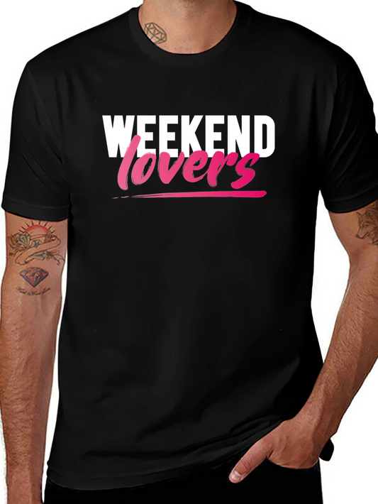 Weekend Lovers Graphic T-Shirt - Black