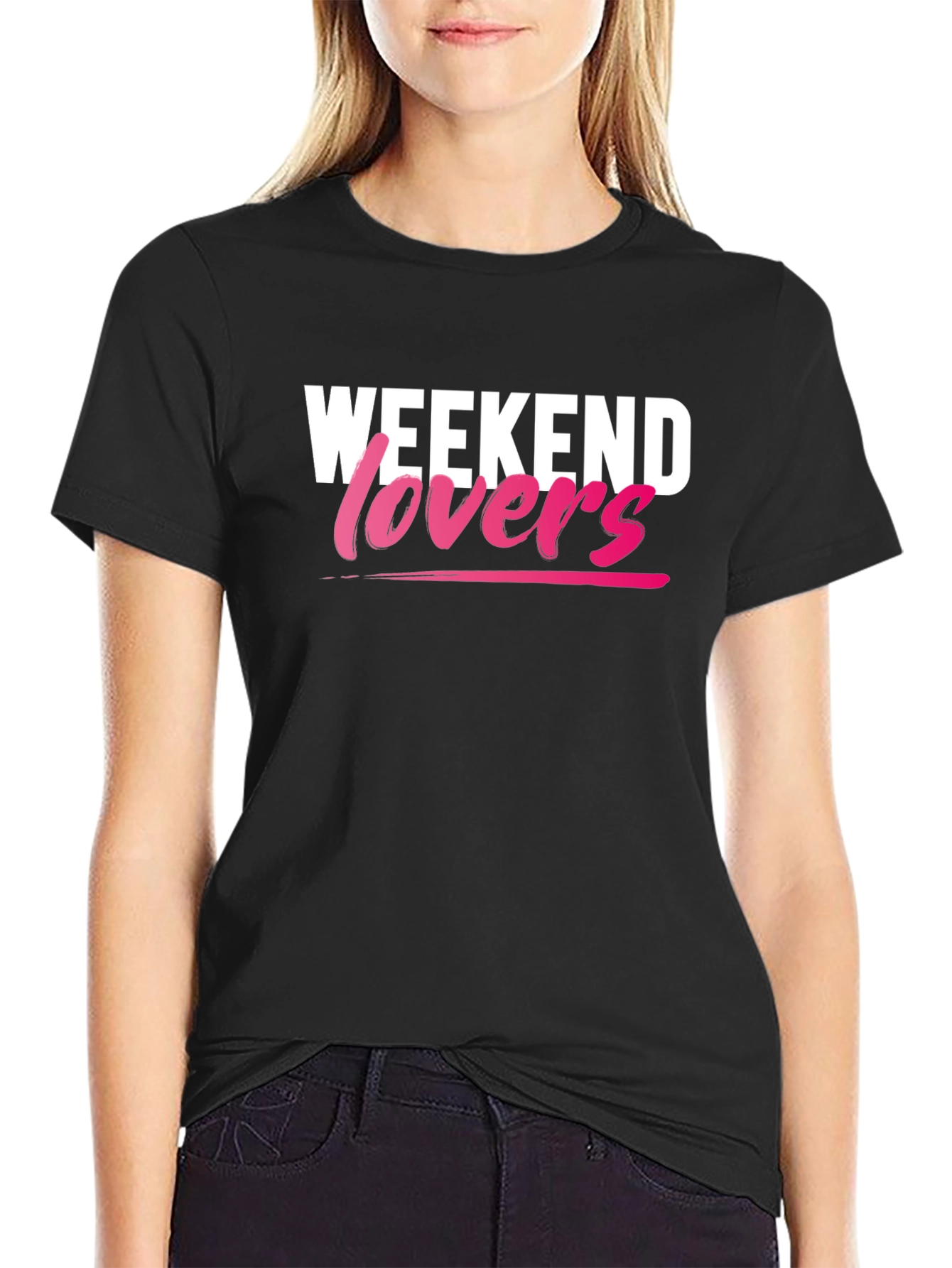 Weekend Lovers Graphic T-Shirt - Black