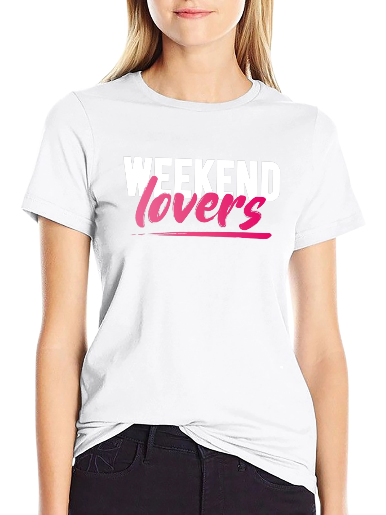 Weekend Lovers Graphic T-Shirt - Black