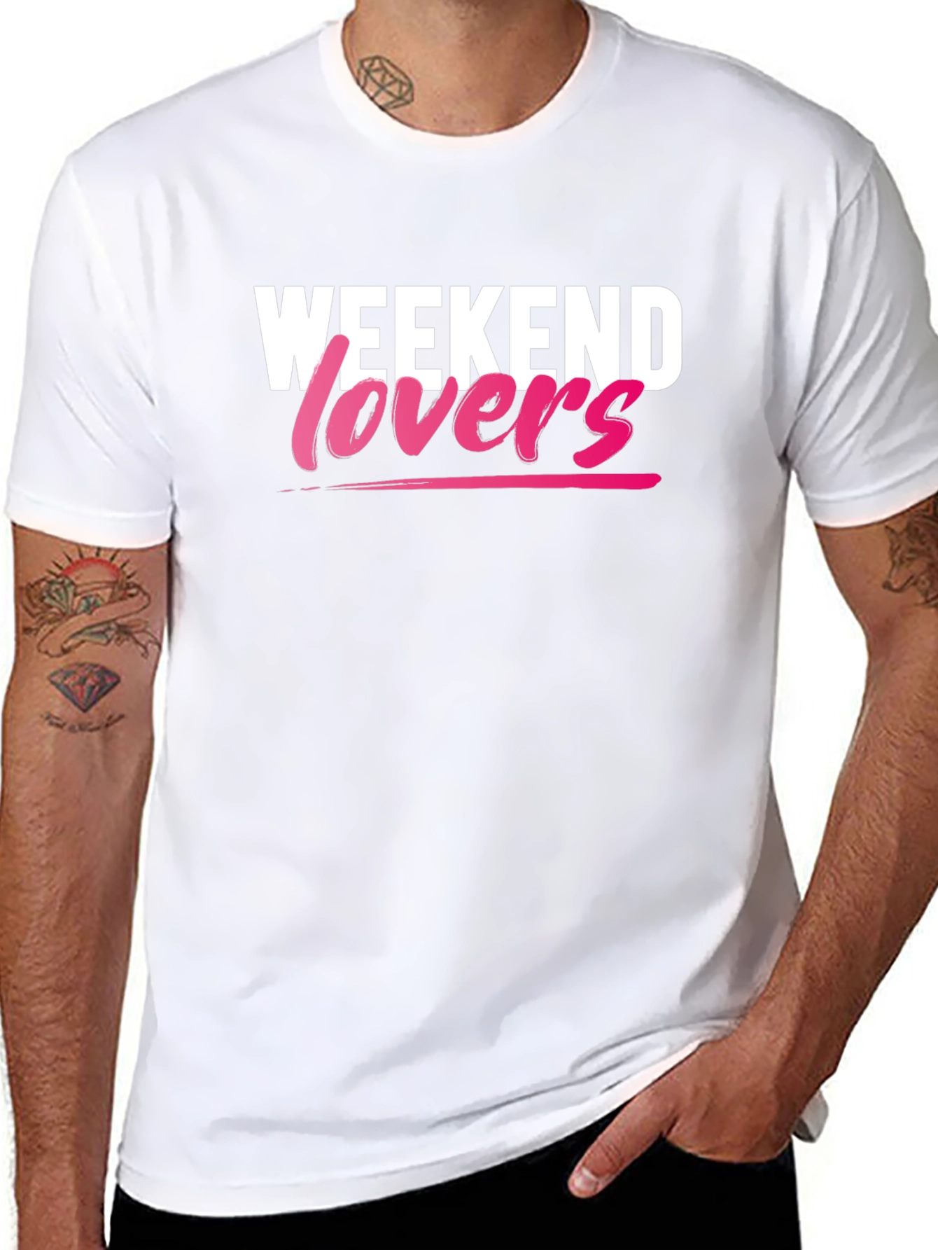 Weekend Lovers Graphic T-Shirt - Black