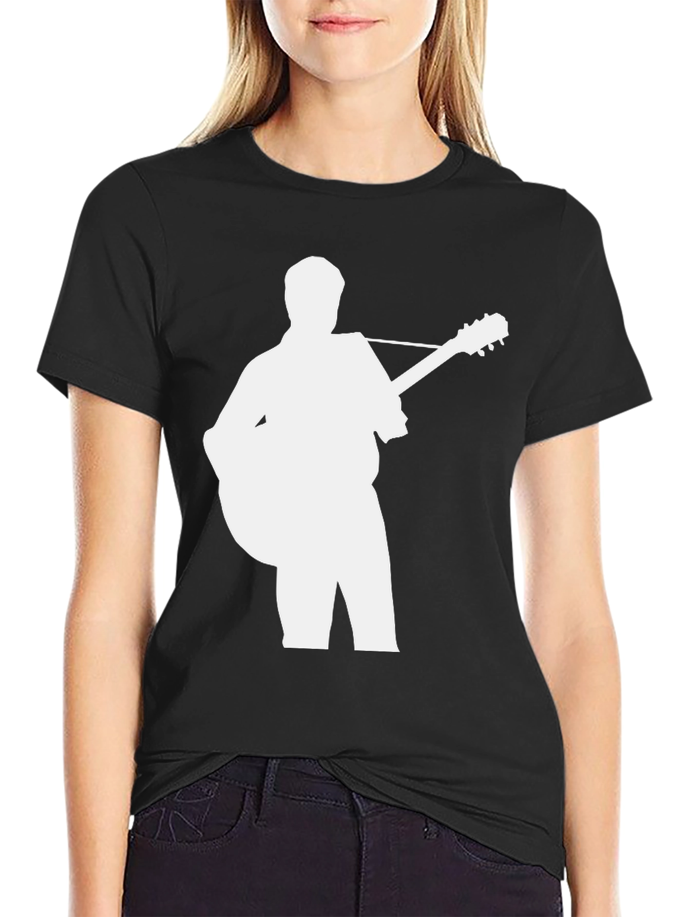 Guitar Player Graphic Tee - Black