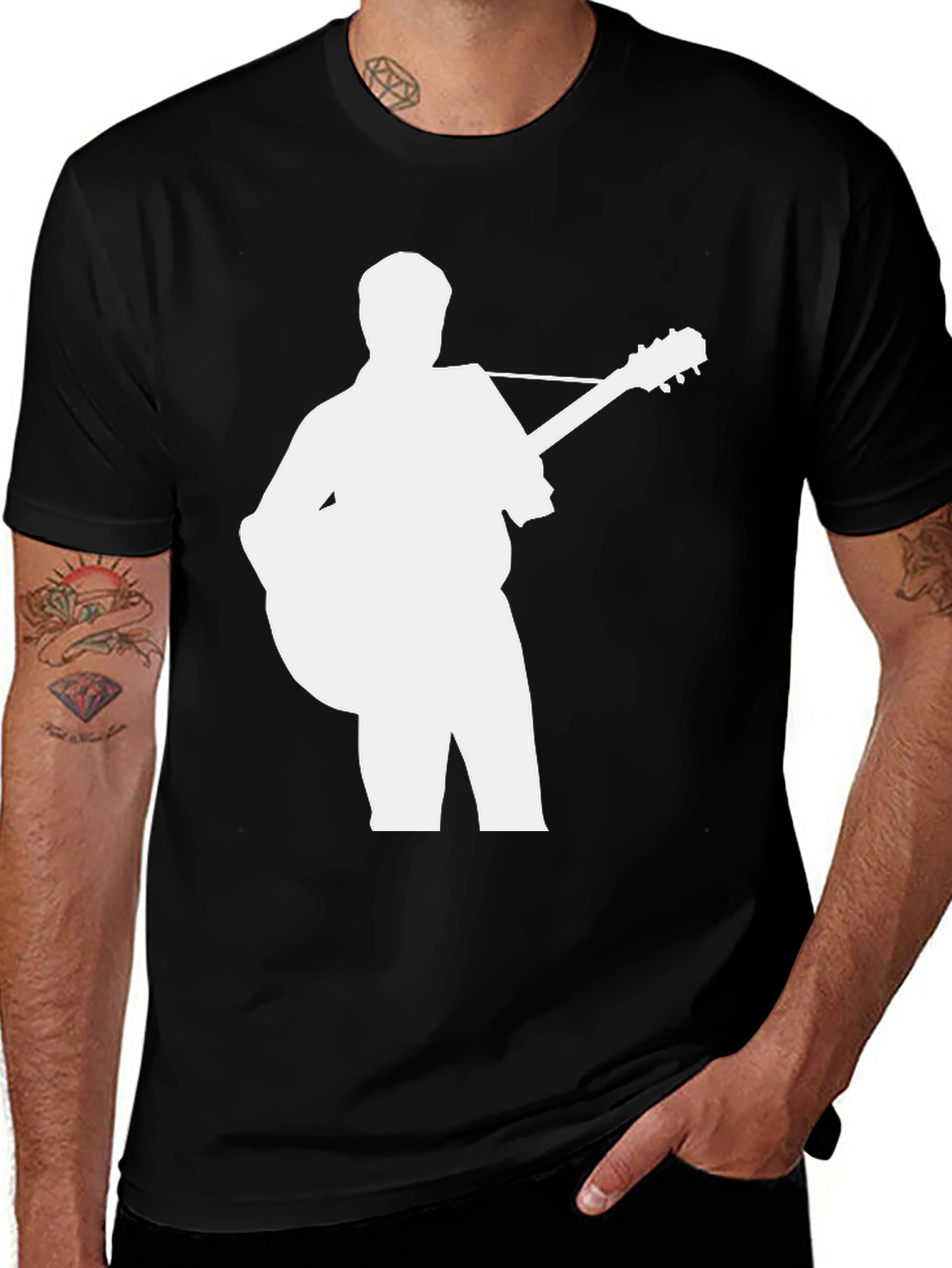 Guitar Player Graphic Tee - Black