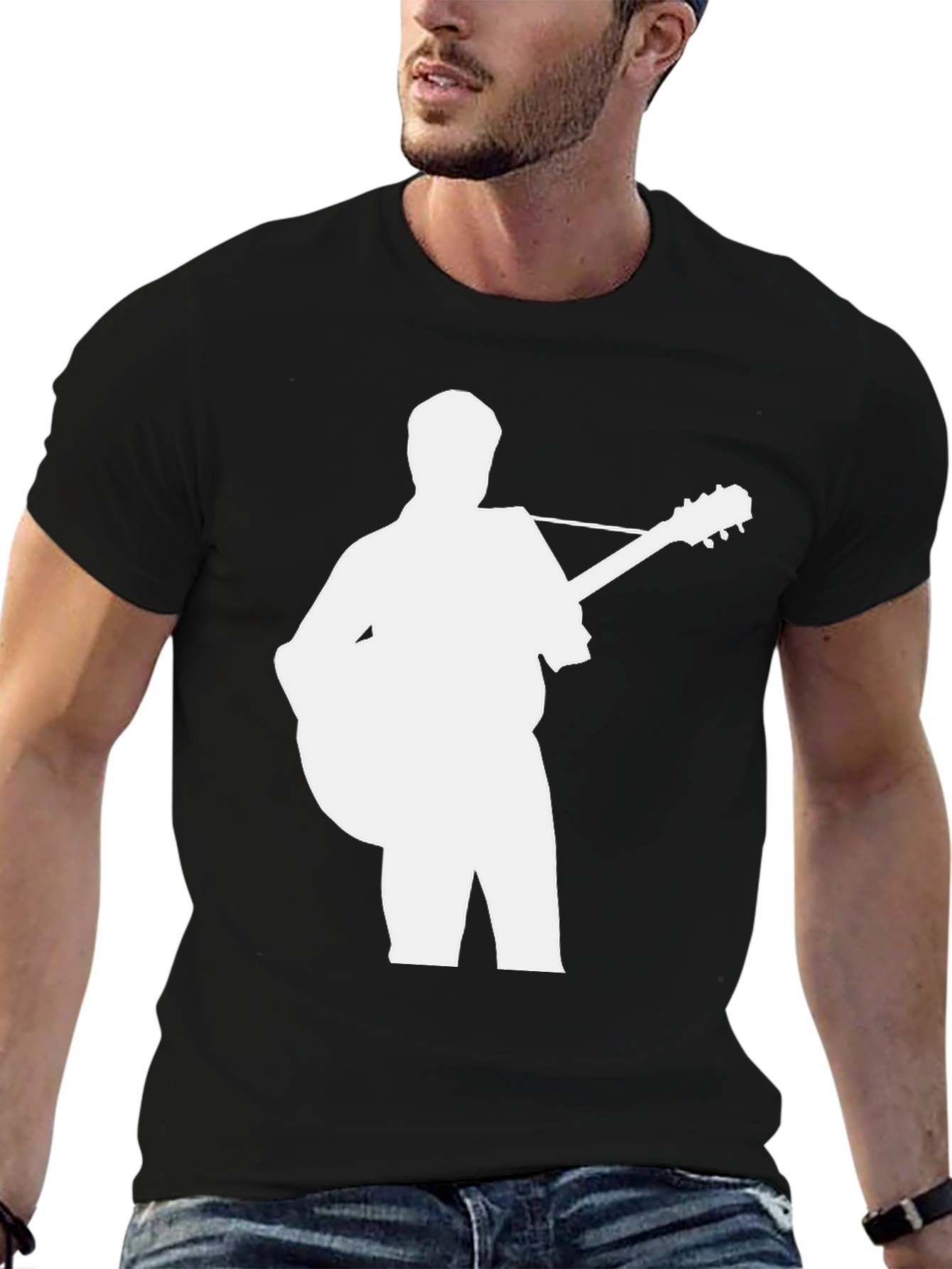 Guitar Player Graphic Tee - Black