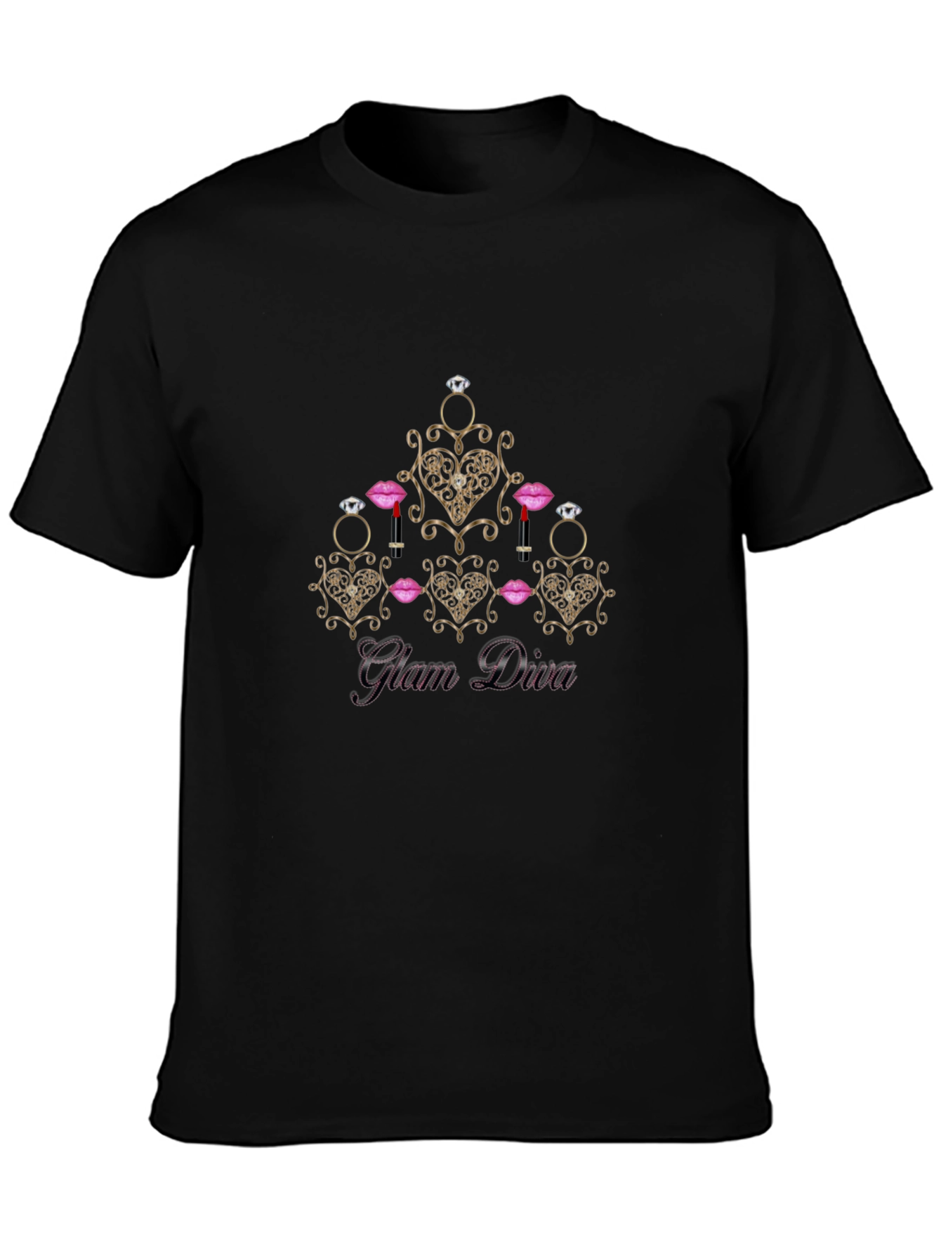 Glam Diva Black T-Shirt