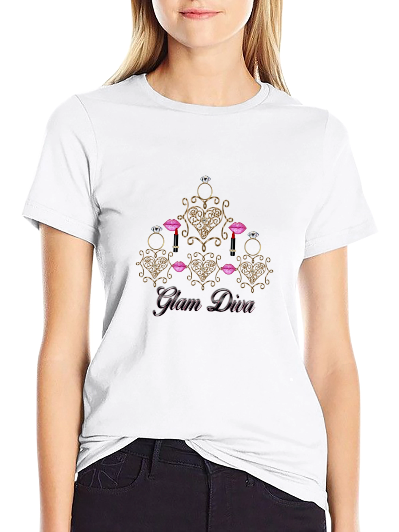 Glam Diva Black T-Shirt