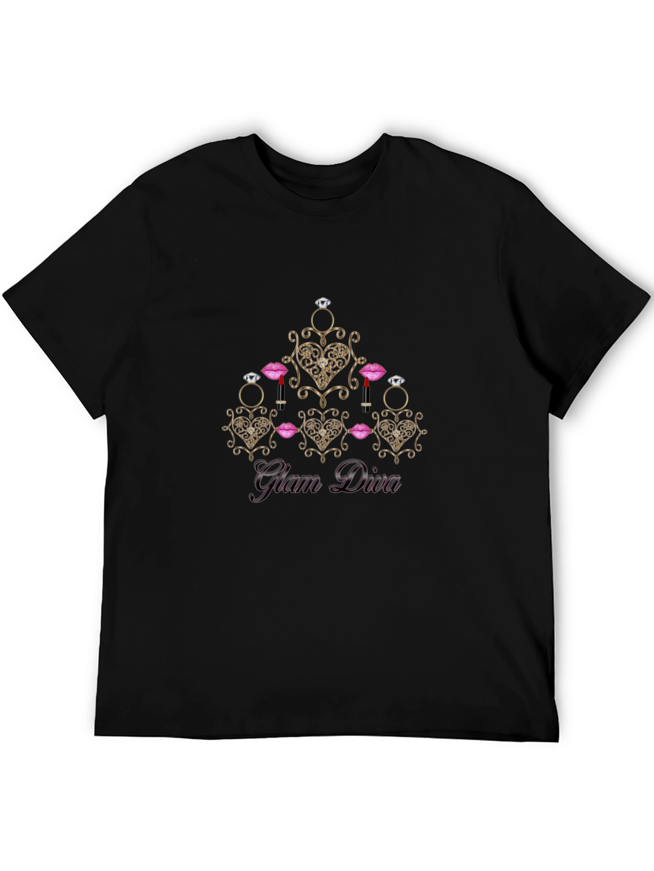 Glam Diva Black T-Shirt