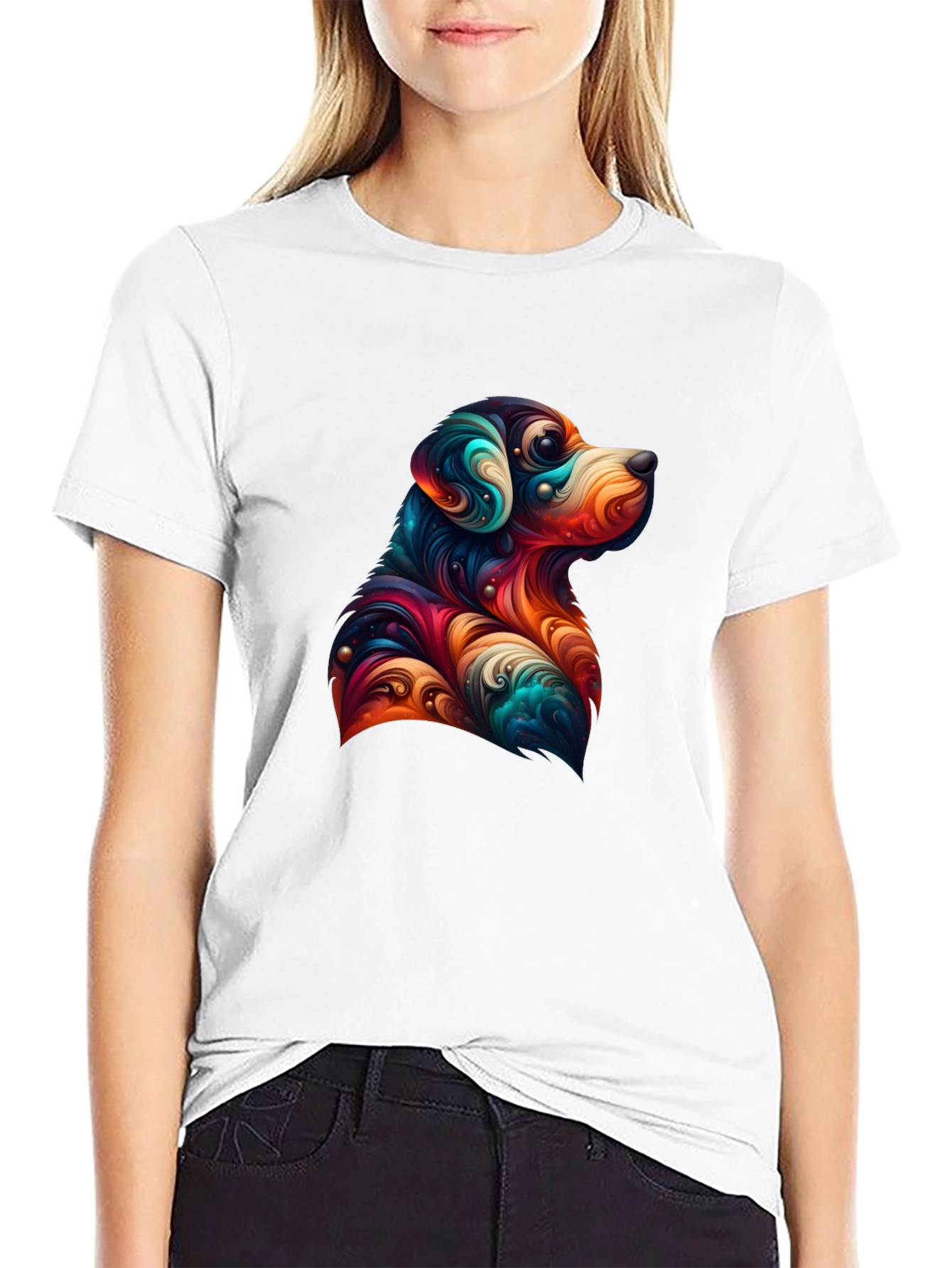 Dog Art Graphic Tee - Black Unisex T-Shirt