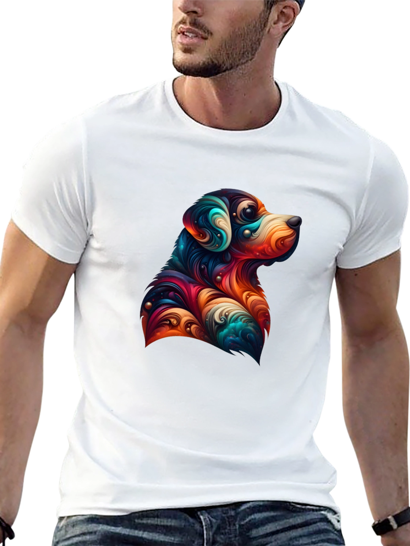 Dog Art Graphic Tee - Black Unisex T-Shirt