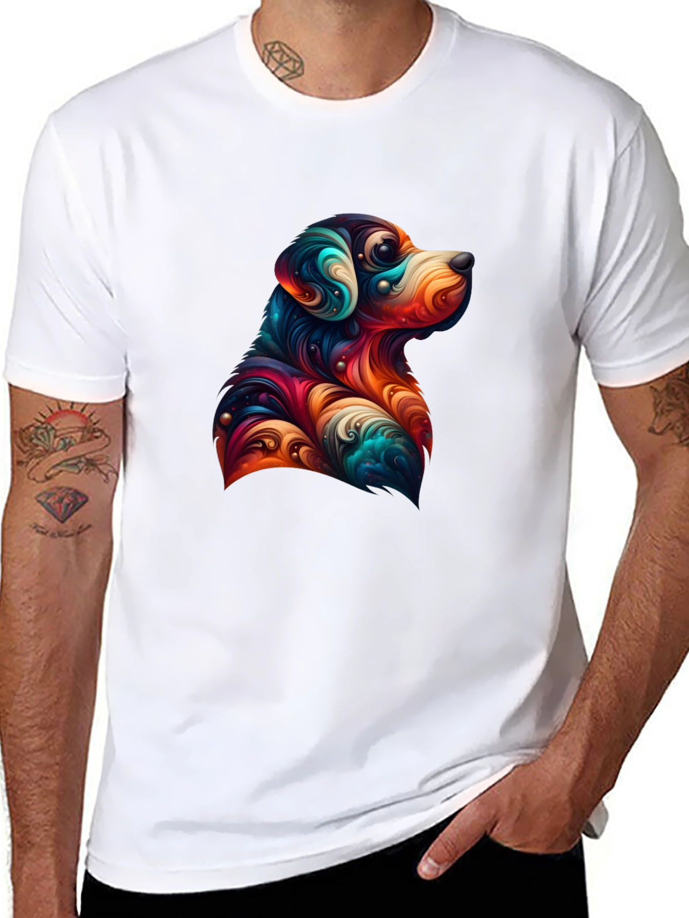 Dog Art Graphic Tee - Black Unisex T-Shirt